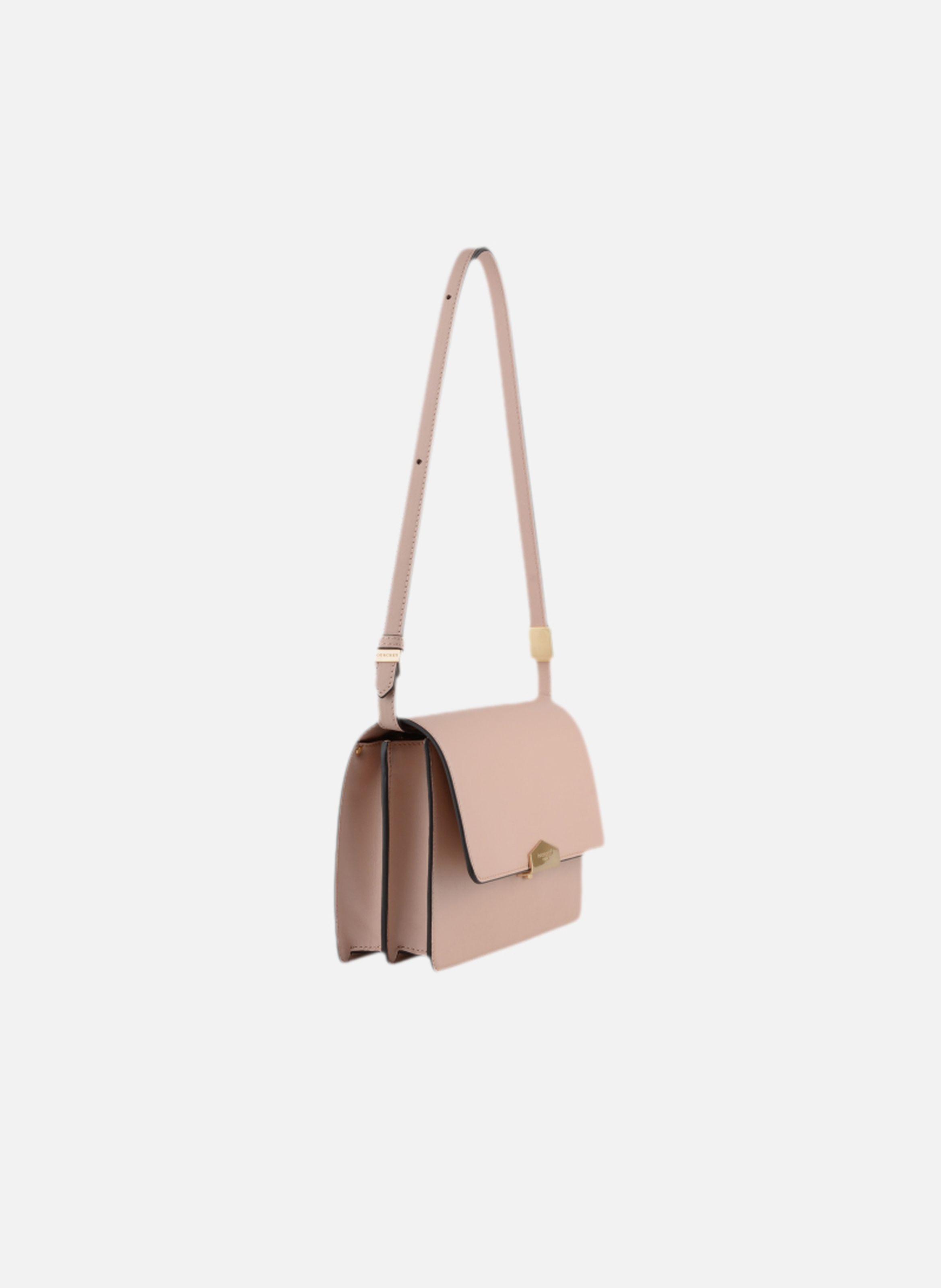 Anjou | sac porté épaule mm en cuir lisse | Rose POURCHET Femme