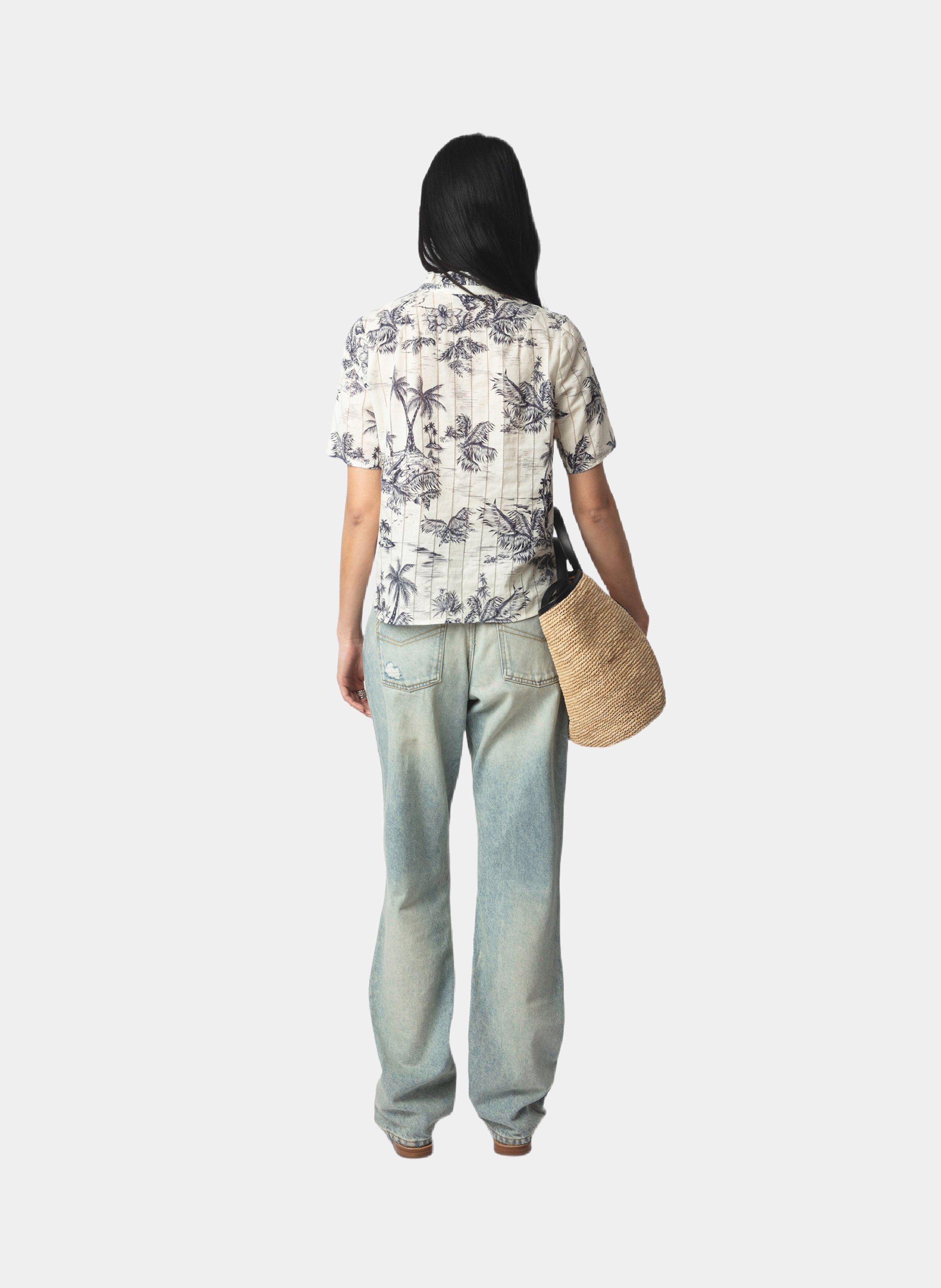 Ronde hals blouse van katoen topher ZADIG&VOLTAIRE Beige