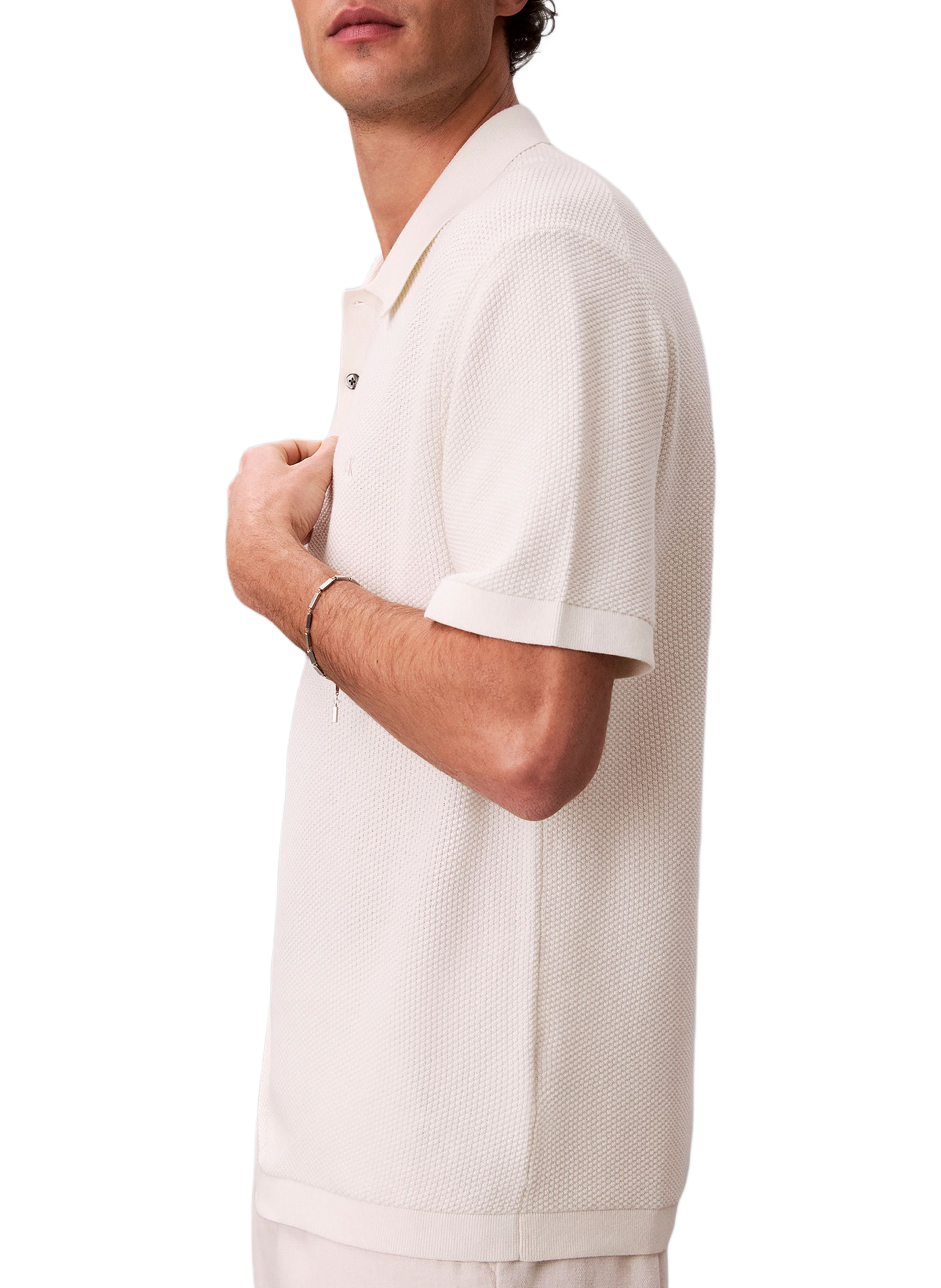 Kurzarm-Poloshirt aus Baumwolle CALVIN KLEIN Beige