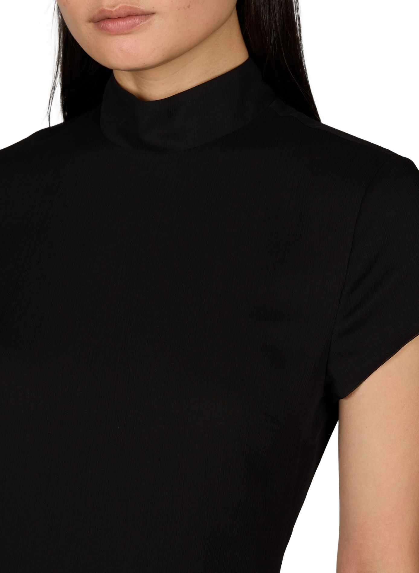 Flounced dress with short sleeves ROTATE Black