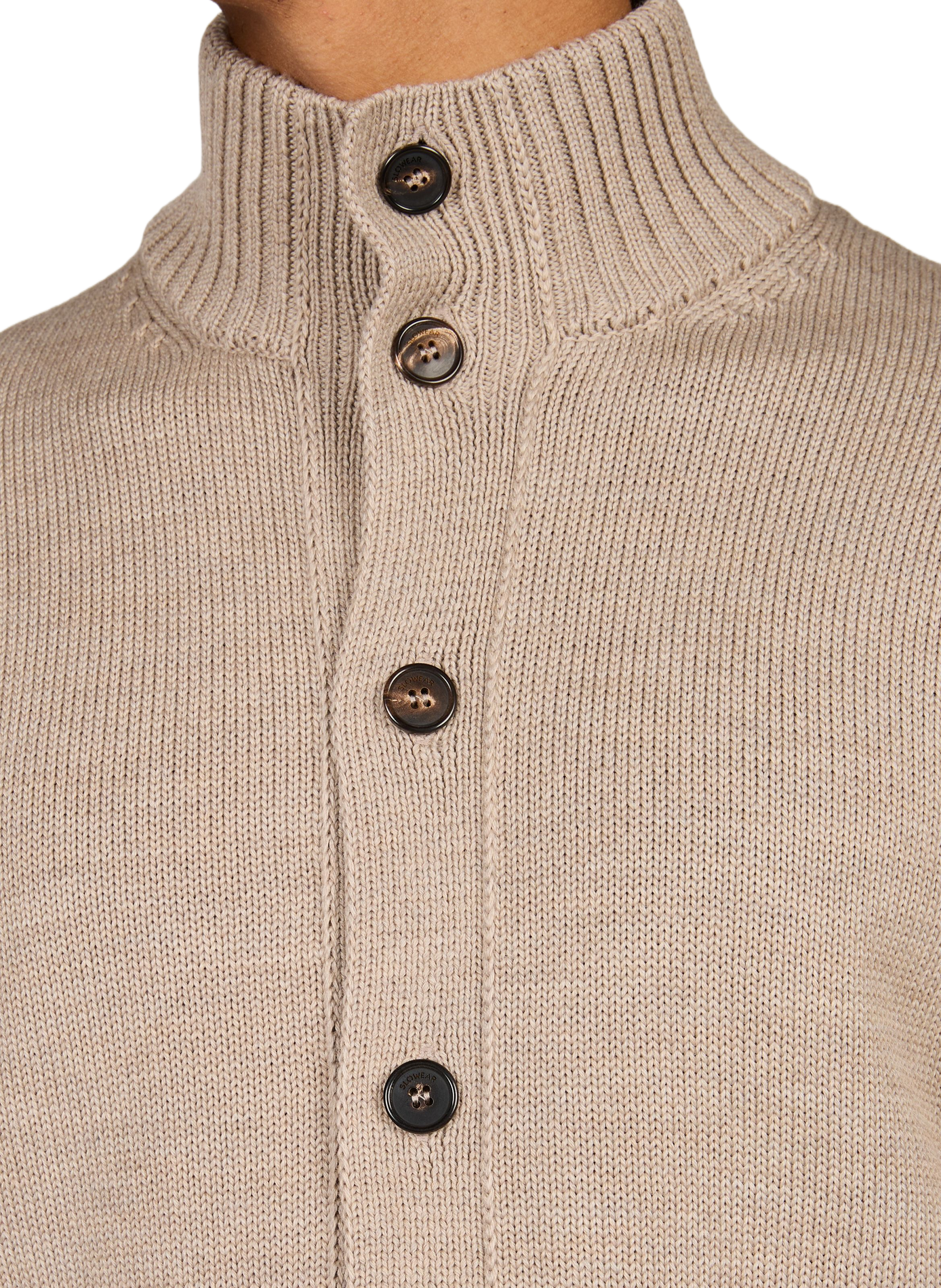 Wool high-neck cardigan SLOWEAR Beige