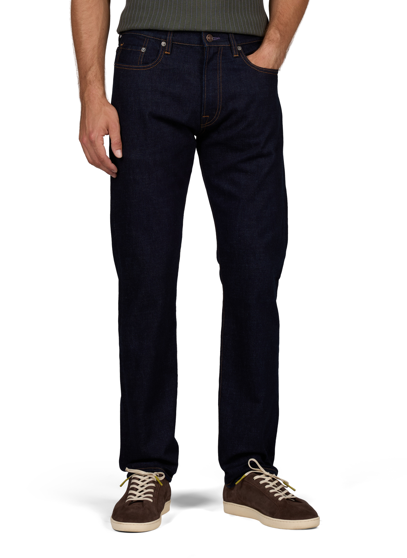 Raw slim fit mixed cotton jeans PAUL SMITH Blue