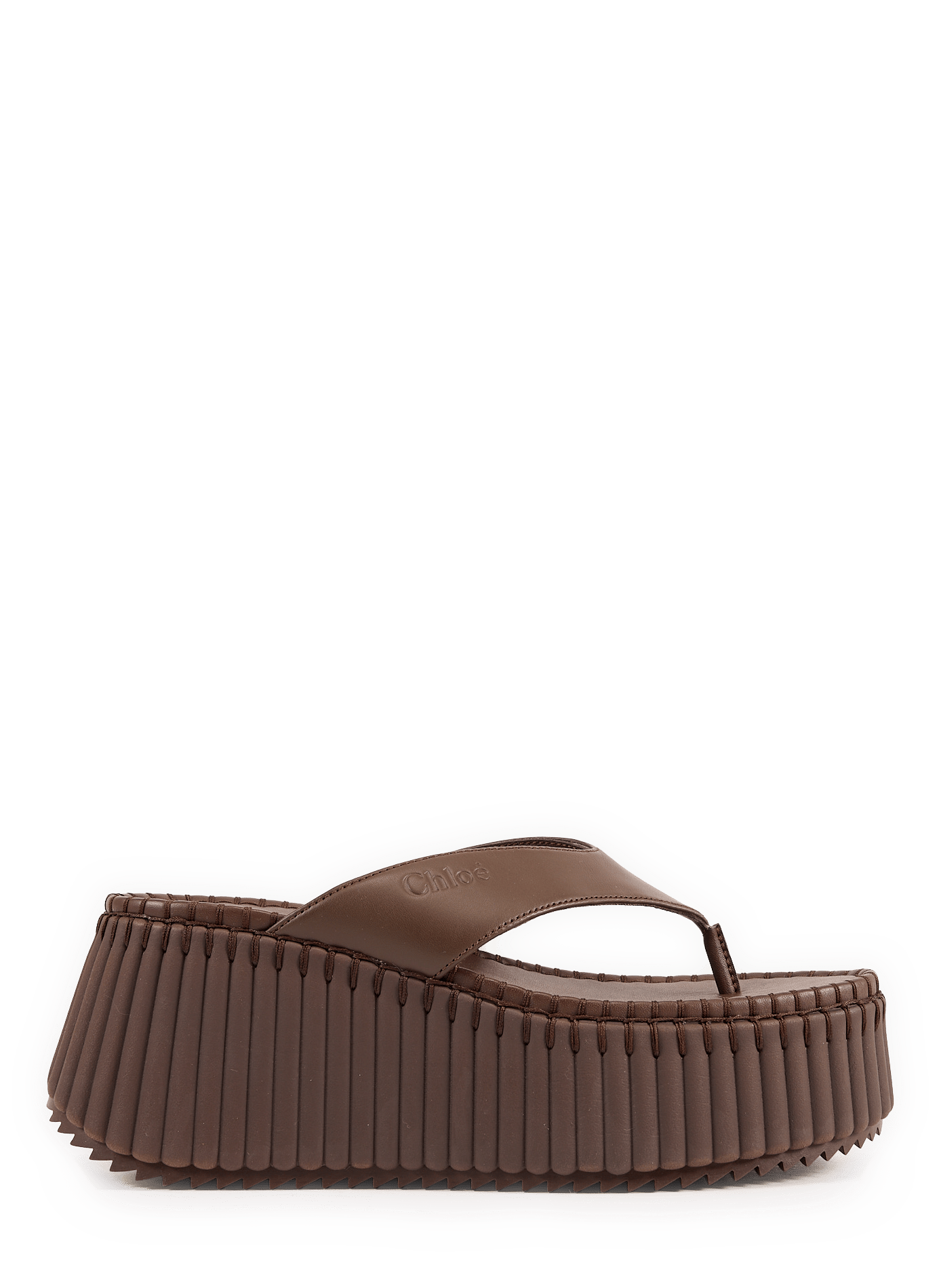 Leather wedge sandals CHLOÉ Brown