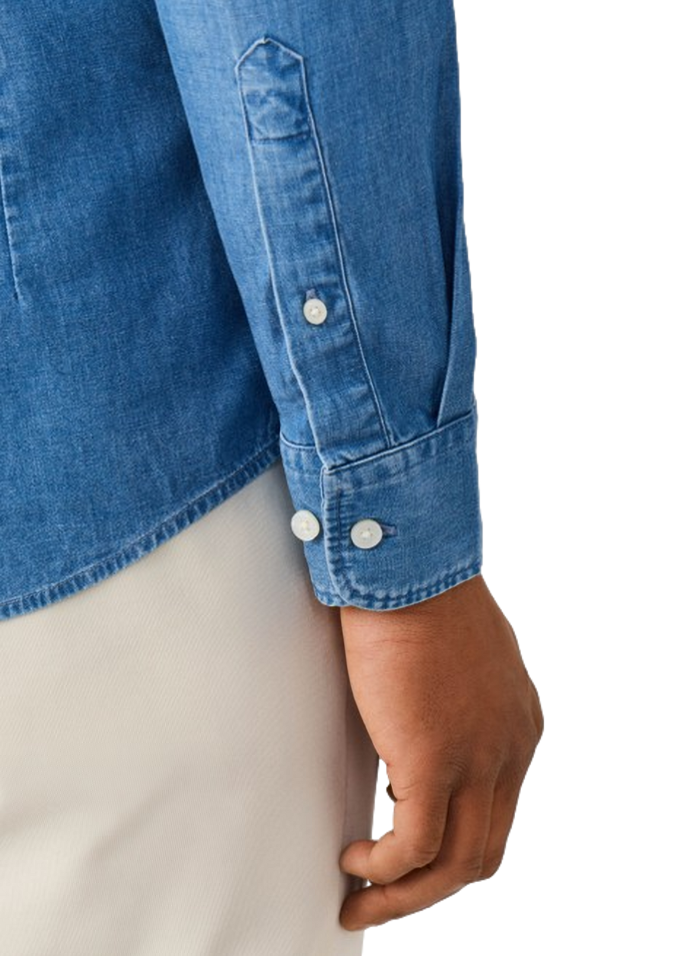 Denim shirt in blended cotton HACKETT Blue