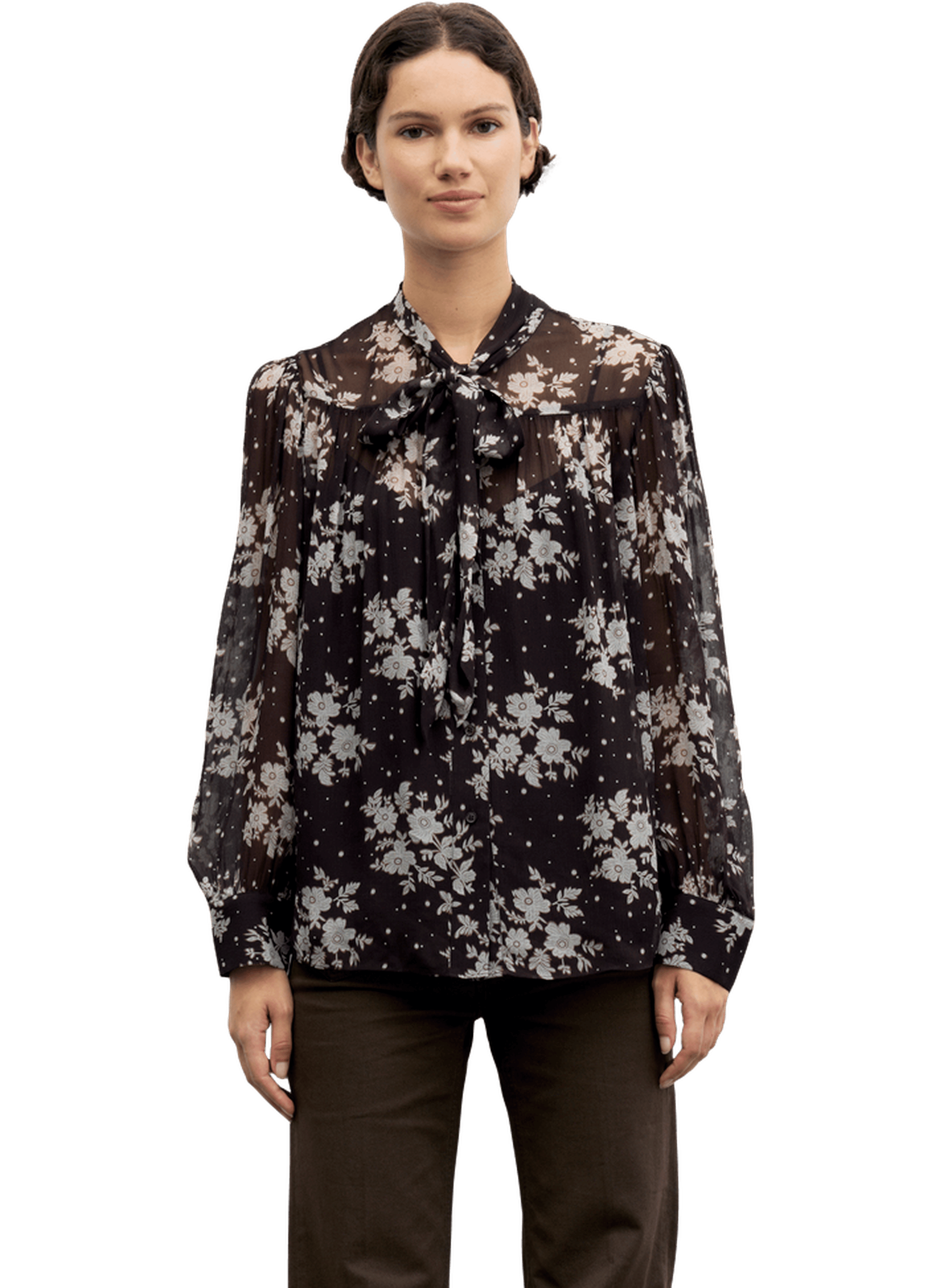 Chemise en mousseline imprimée - loa GERARD DAREL Marron