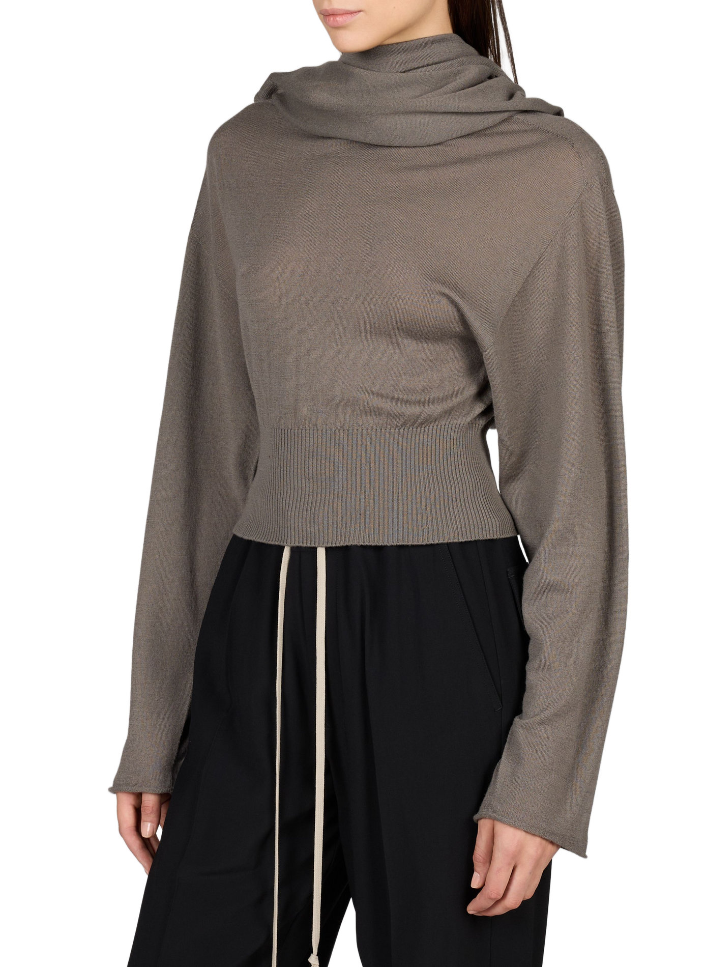 Straight wool sweater with a crew neck RICK OWENS Brown