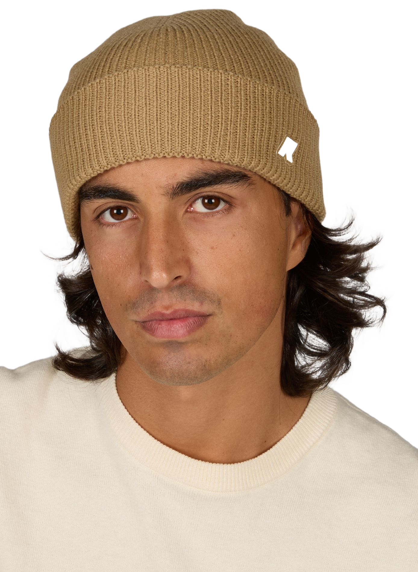 Gerippte Brice-Mütze mit Logo K-WAY Beige