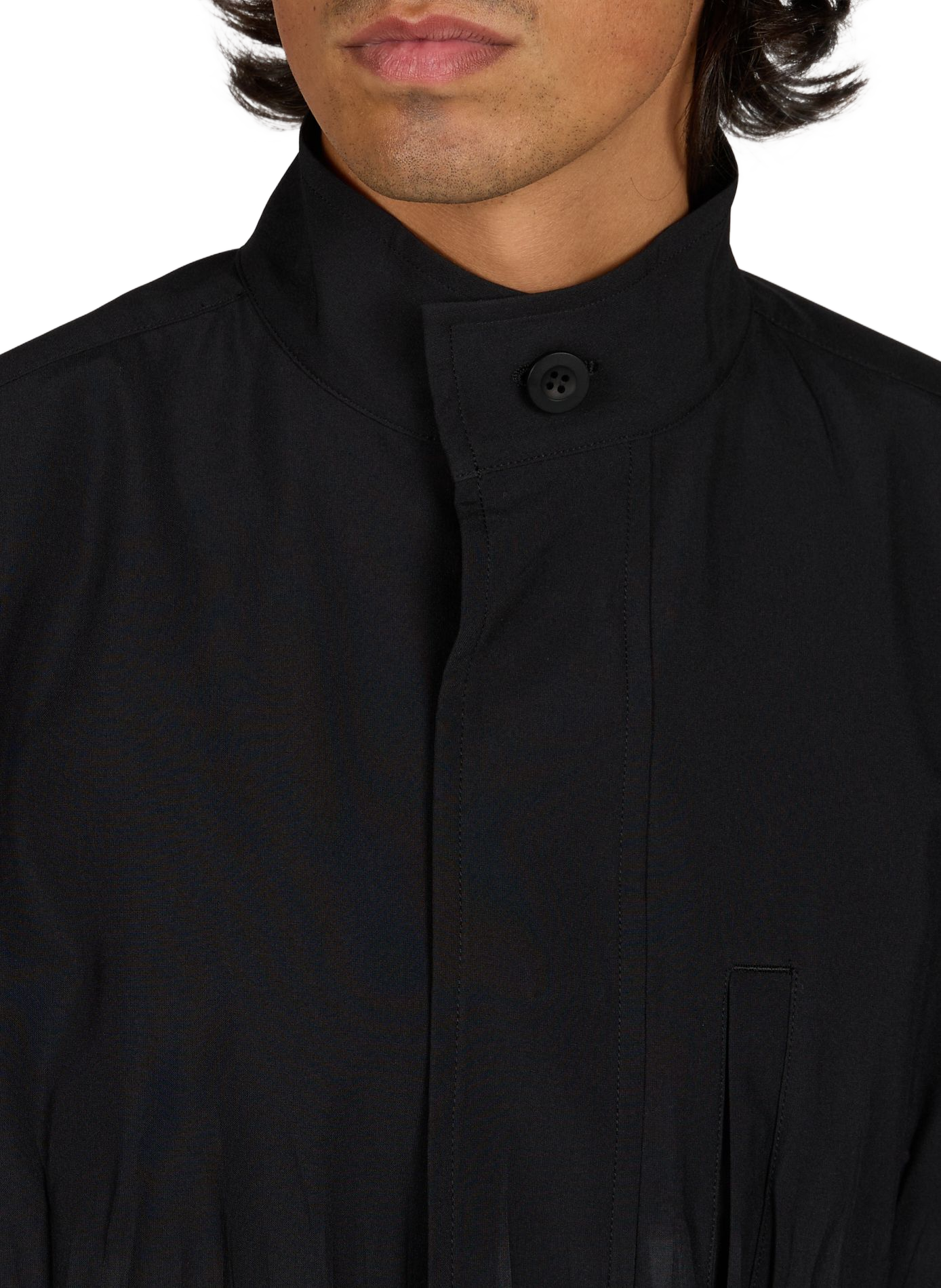 Fitted pleated solid color jacket ISSEY MIYAKE Black
