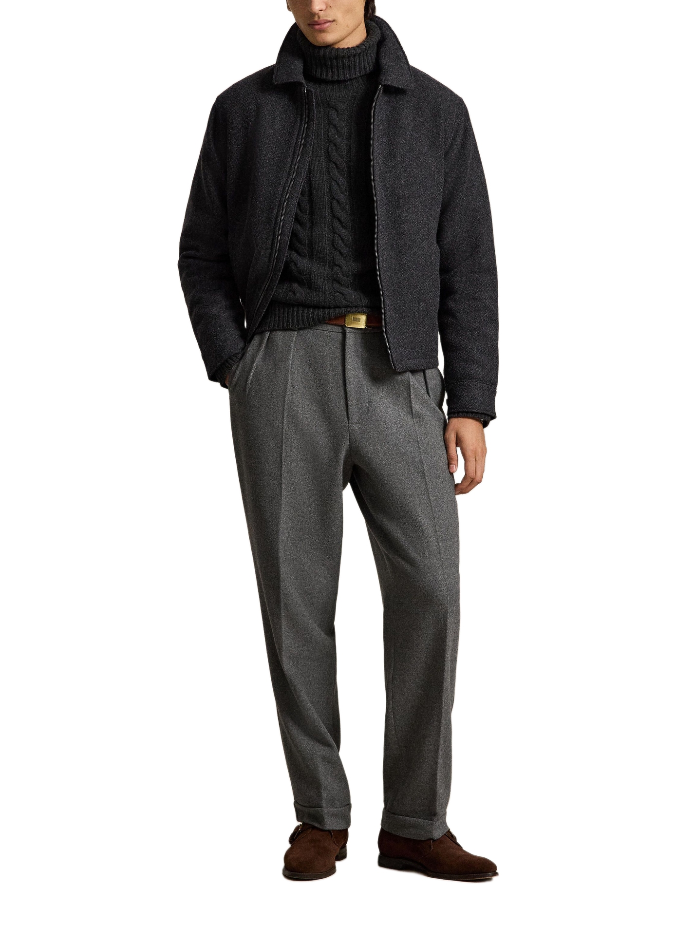 Veste courte zippée en laine  POLO RALPH LAUREN Beige