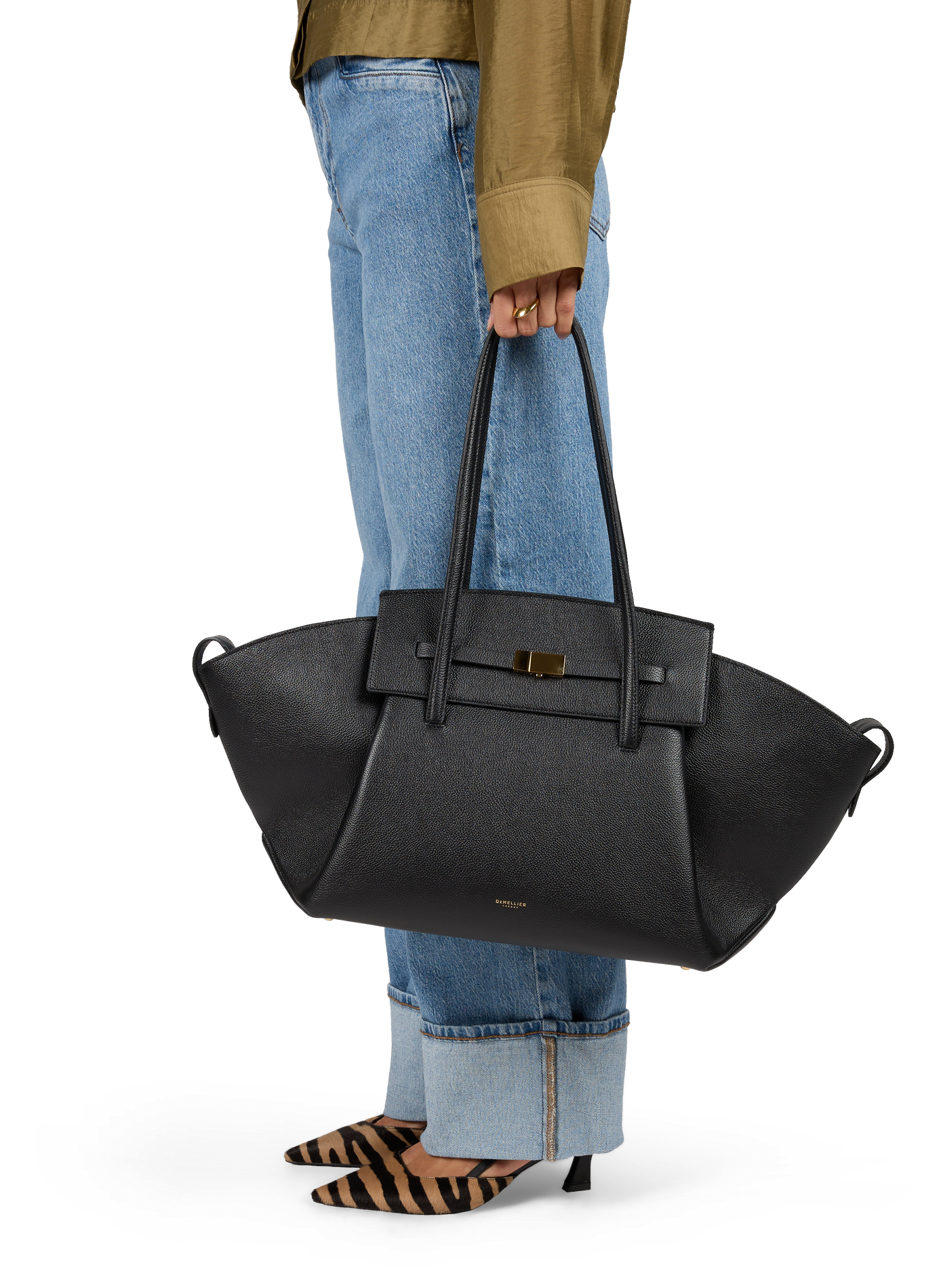 Brooklyn leather tote bag DEMELLIER LONDON Black