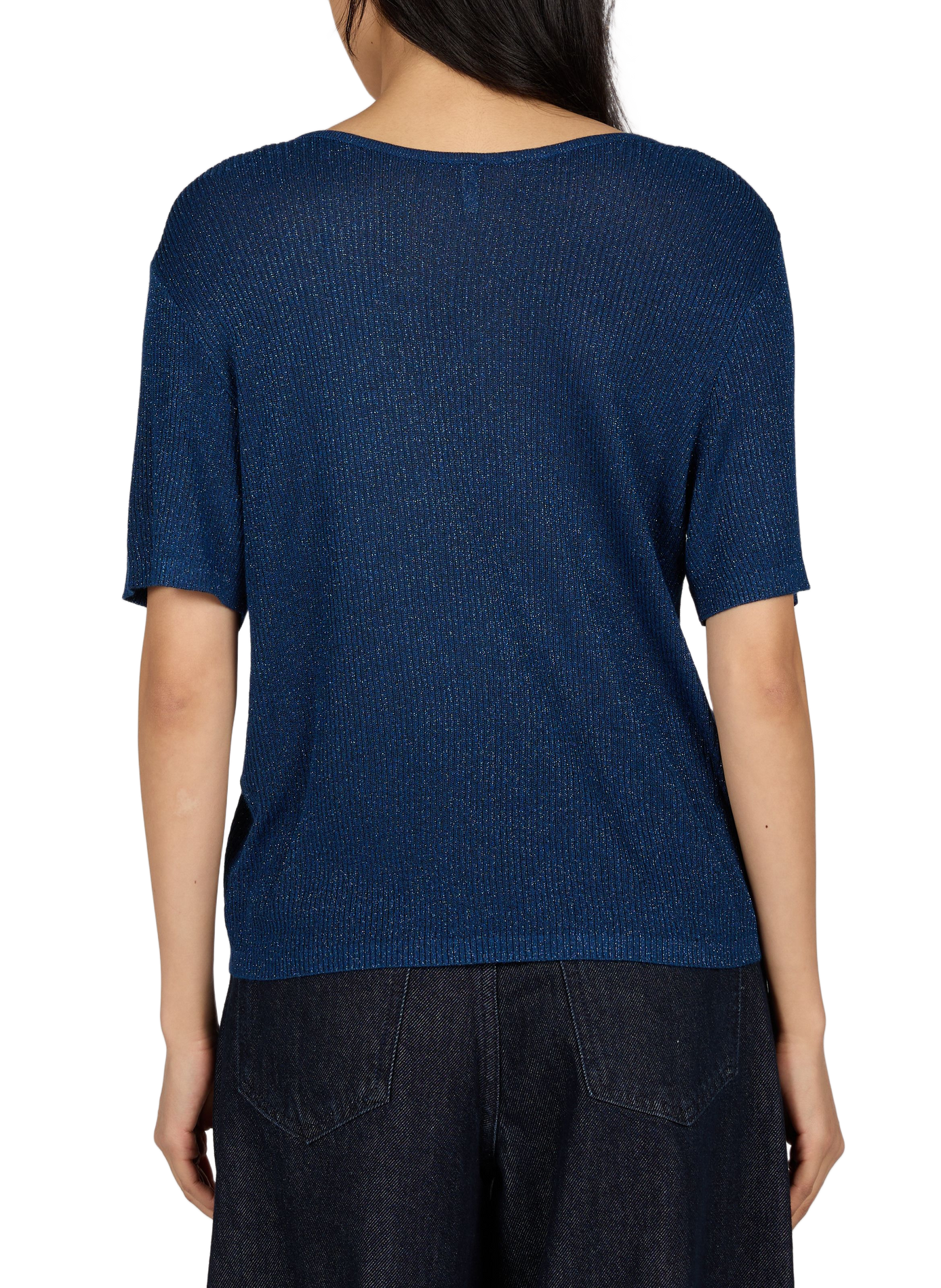 Straight metallic V-neck dress VILA Blue