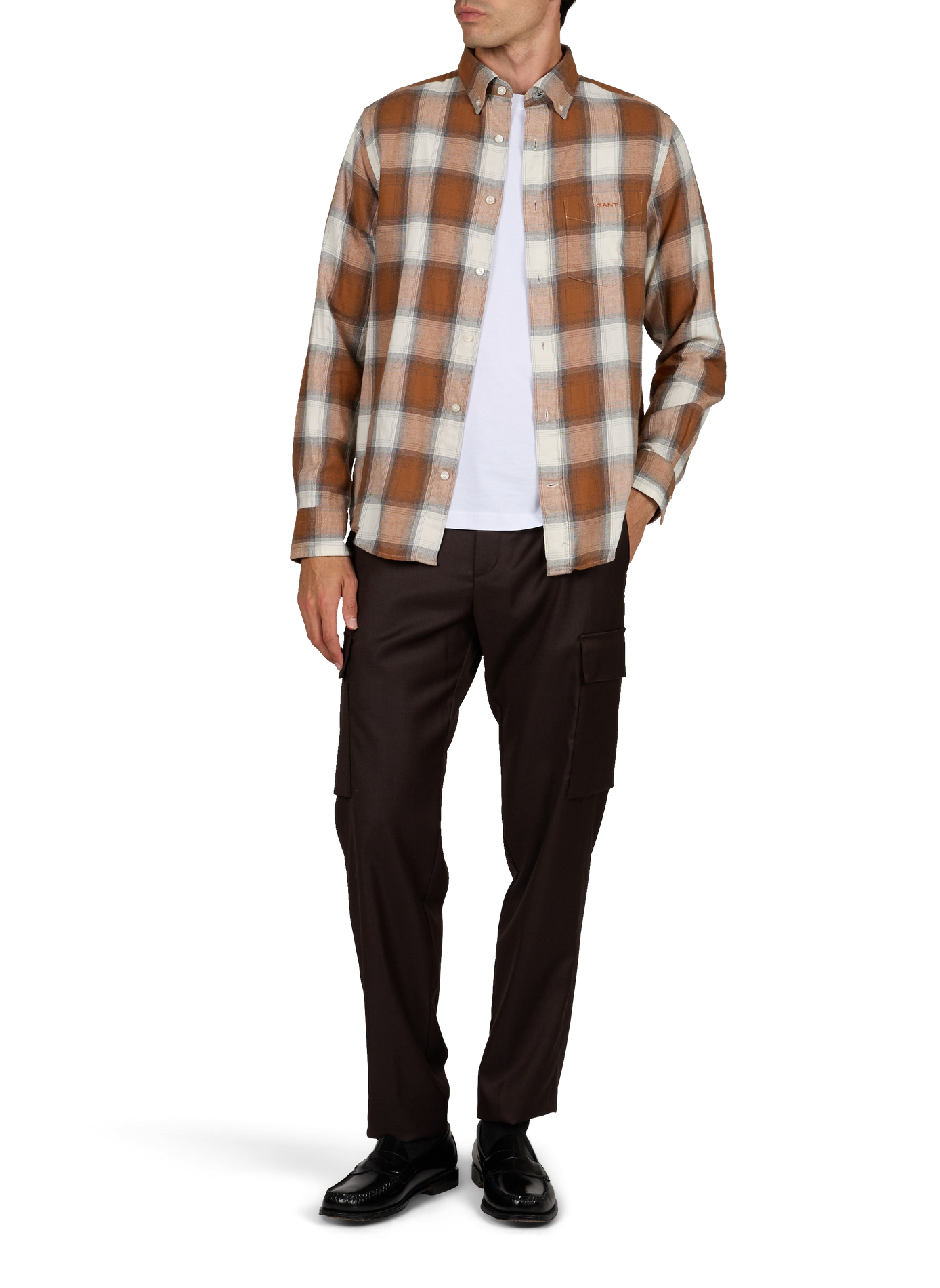 Straight checked cotton shirt with button-down collar GANT Multicolour