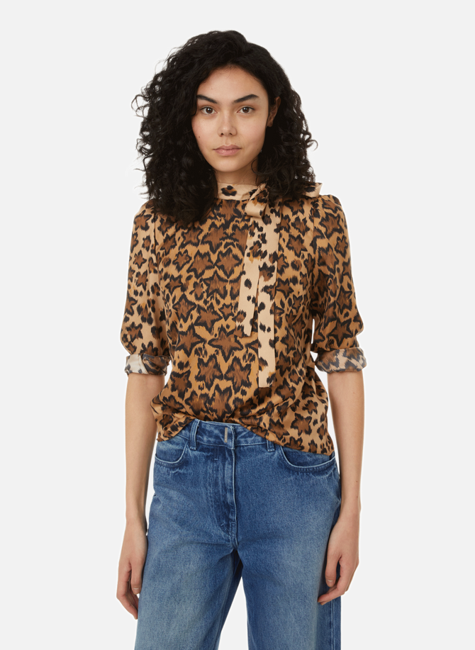 Starry leopard print silk blouse RED VALENTINO