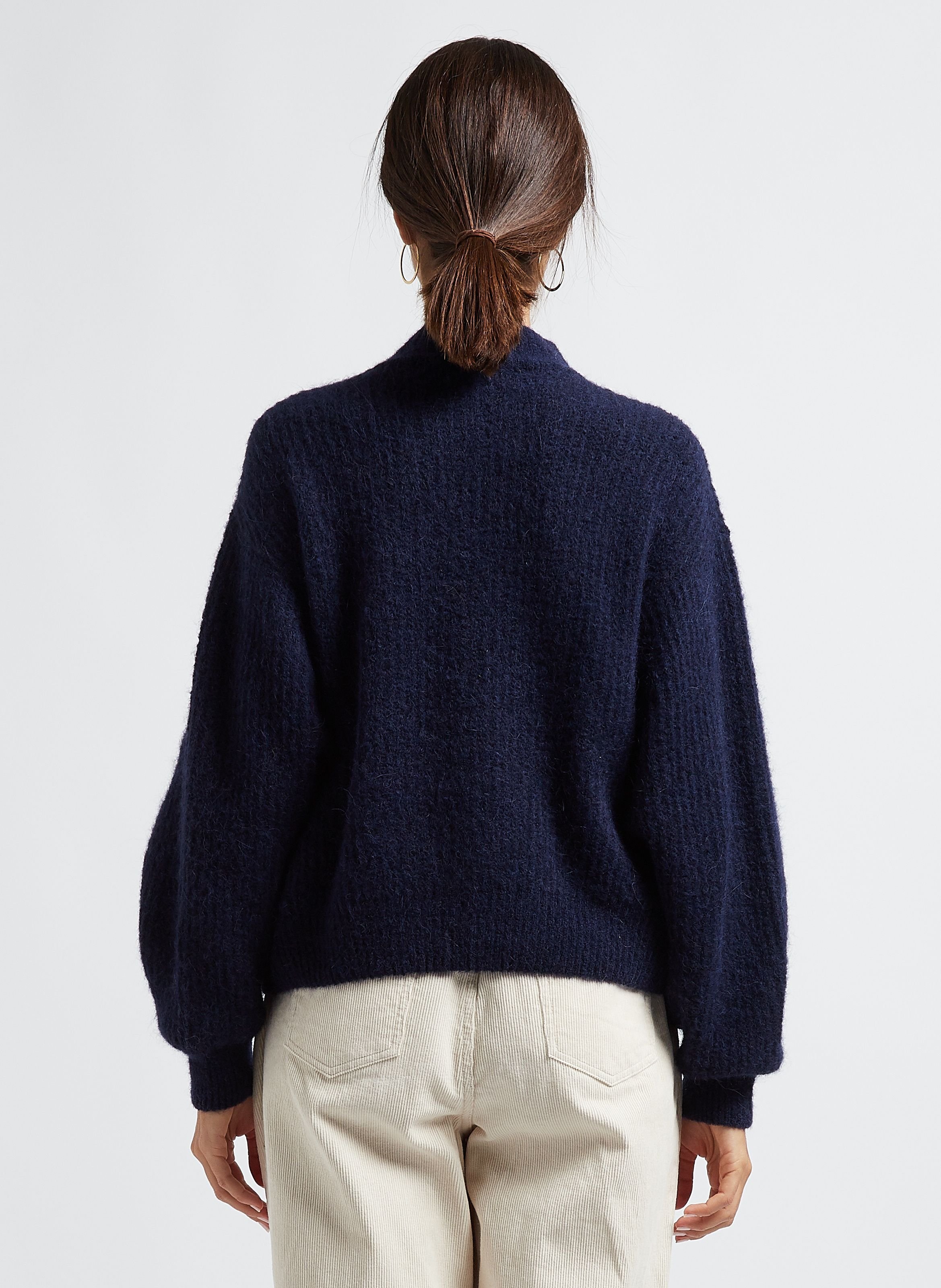 Pull oversize col montant east AMERICAN VINTAGE Bleu