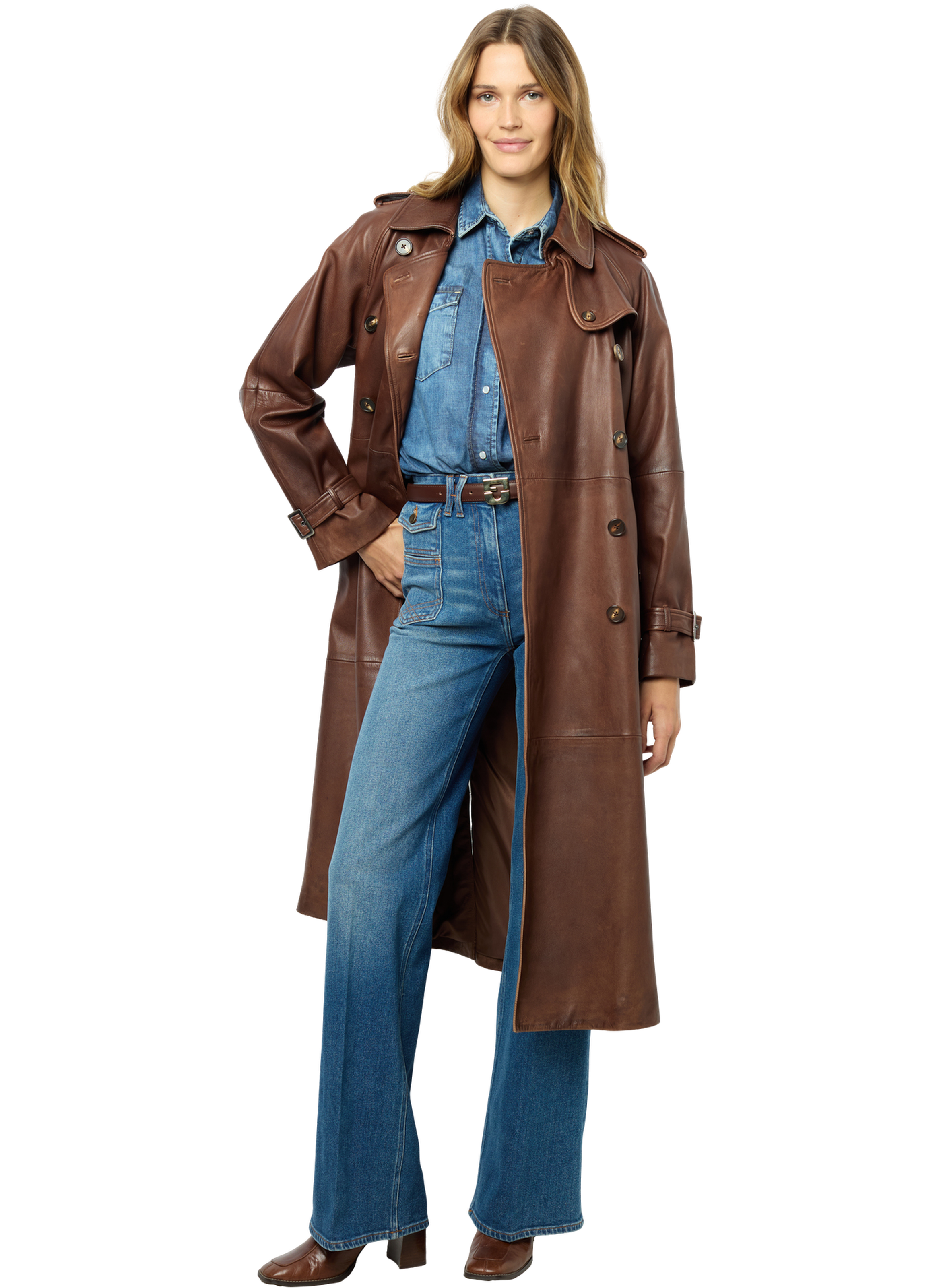 Trench en cuir d'agneau - lexie GERARD DAREL Marron