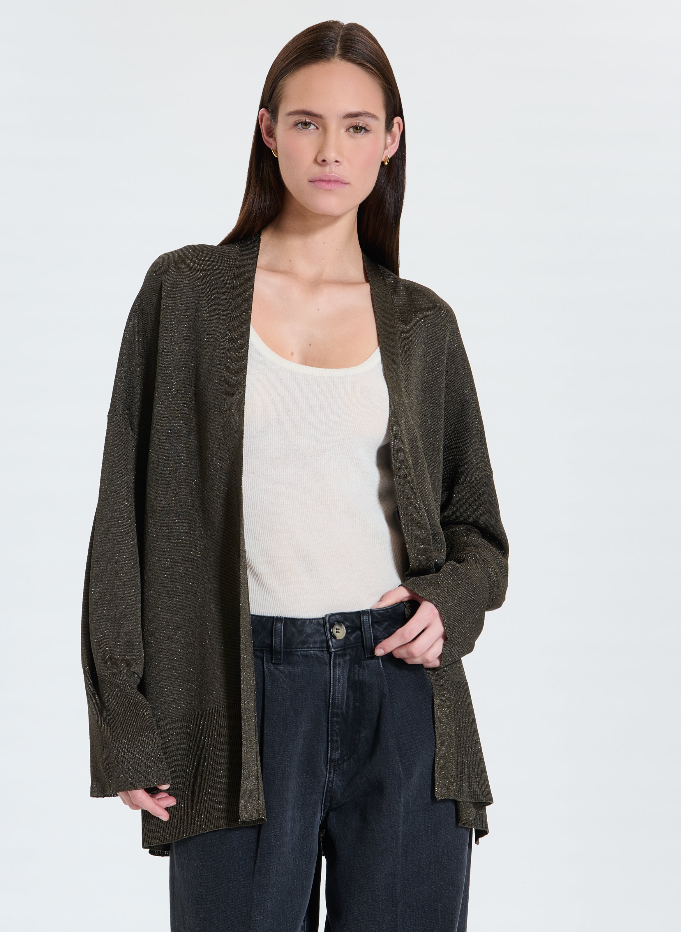 ZAPA Gilet ample gypsine Kaki