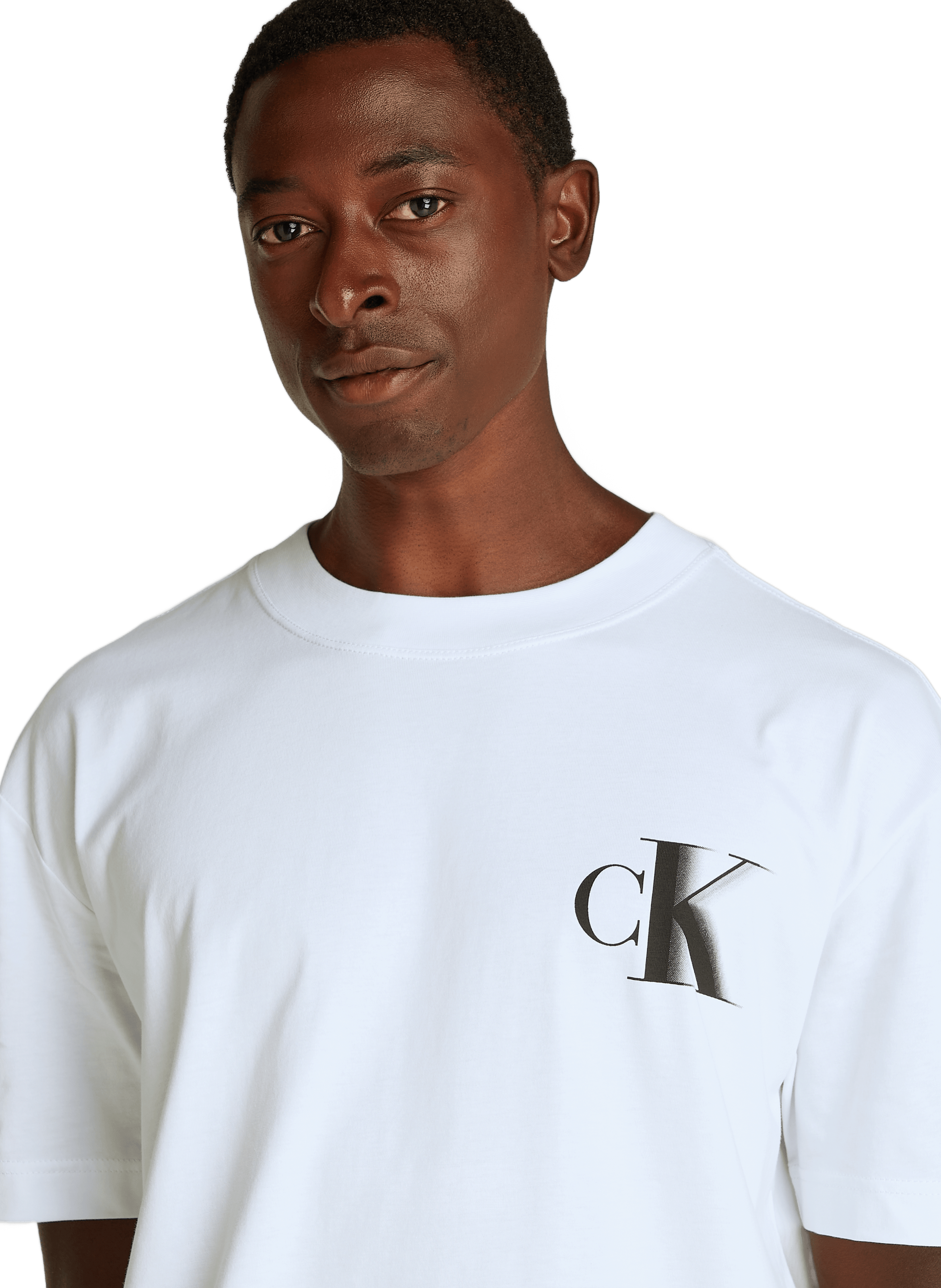 Straight printed cotton T-shirt CALVIN KLEIN White