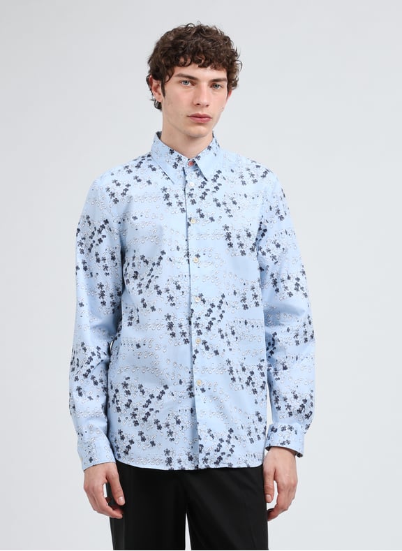 Chemise imprimée en coton Bleu by PAUL SMITH PAUL SMITH Chemise imprimée en coton Bleu