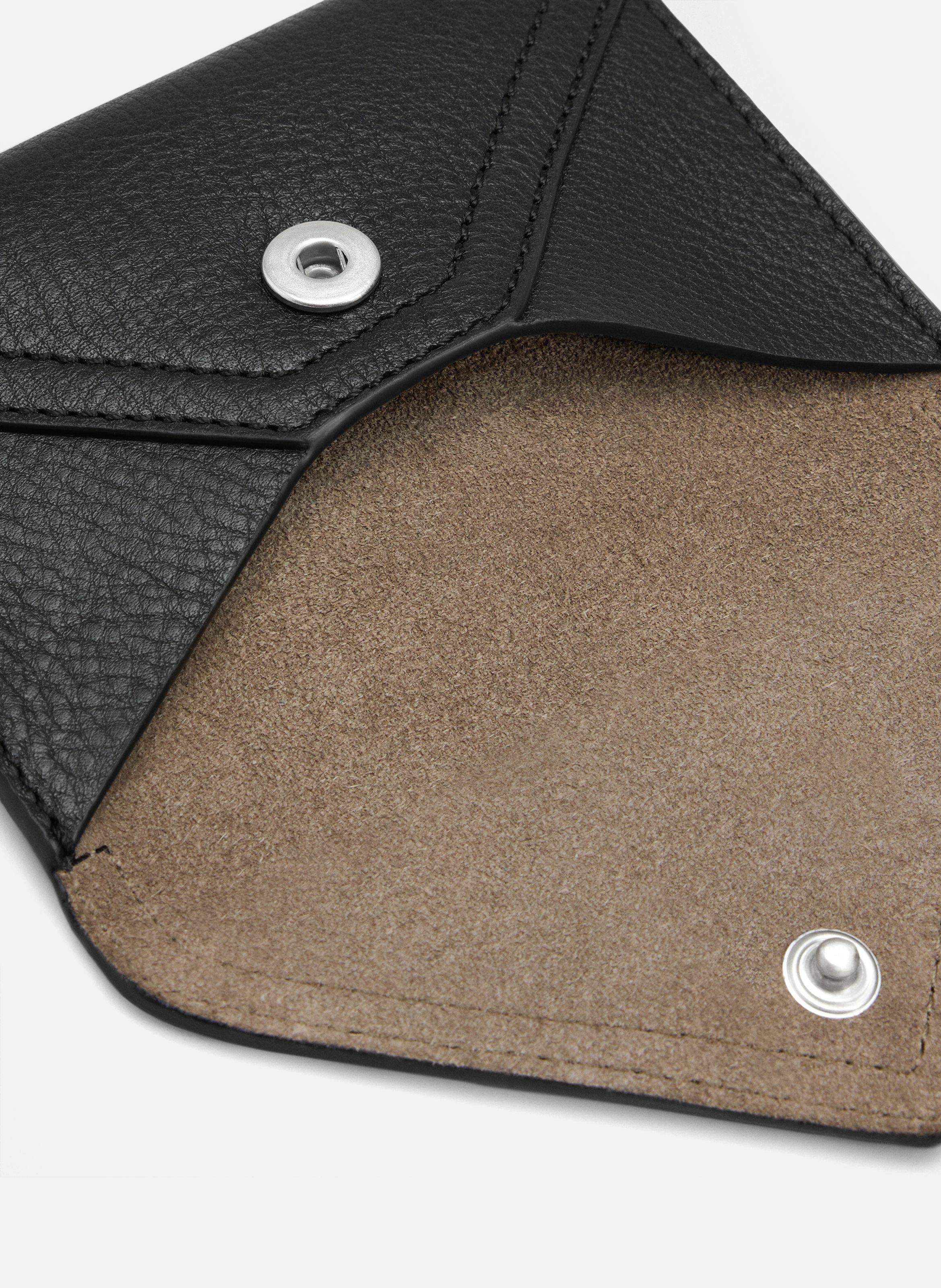 Porte cartes enveloppe etienne en cuir souple unisexe AMI PARIS Noir