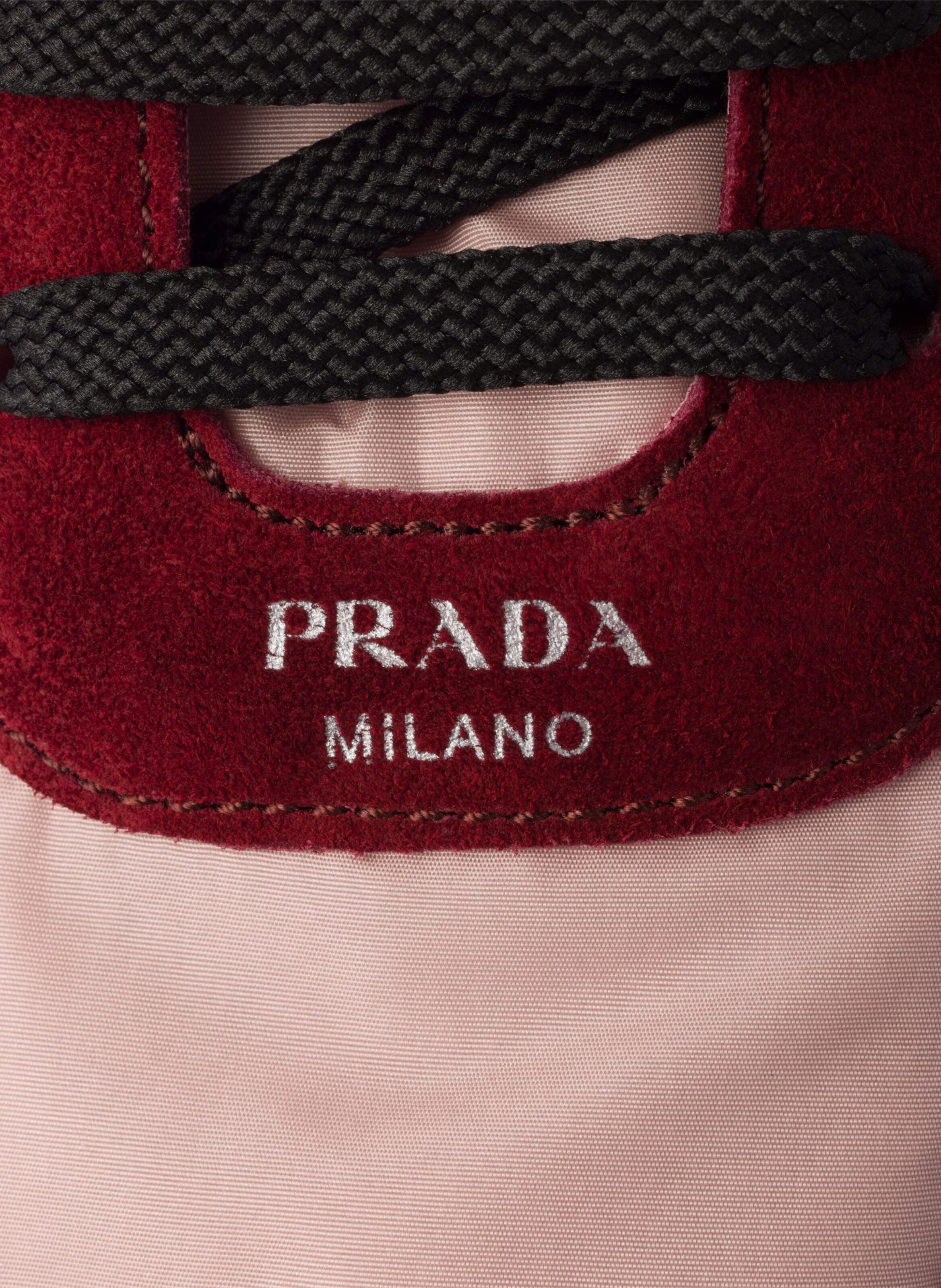 Baskets en re-nylon et en daim pliables PRADA Rose