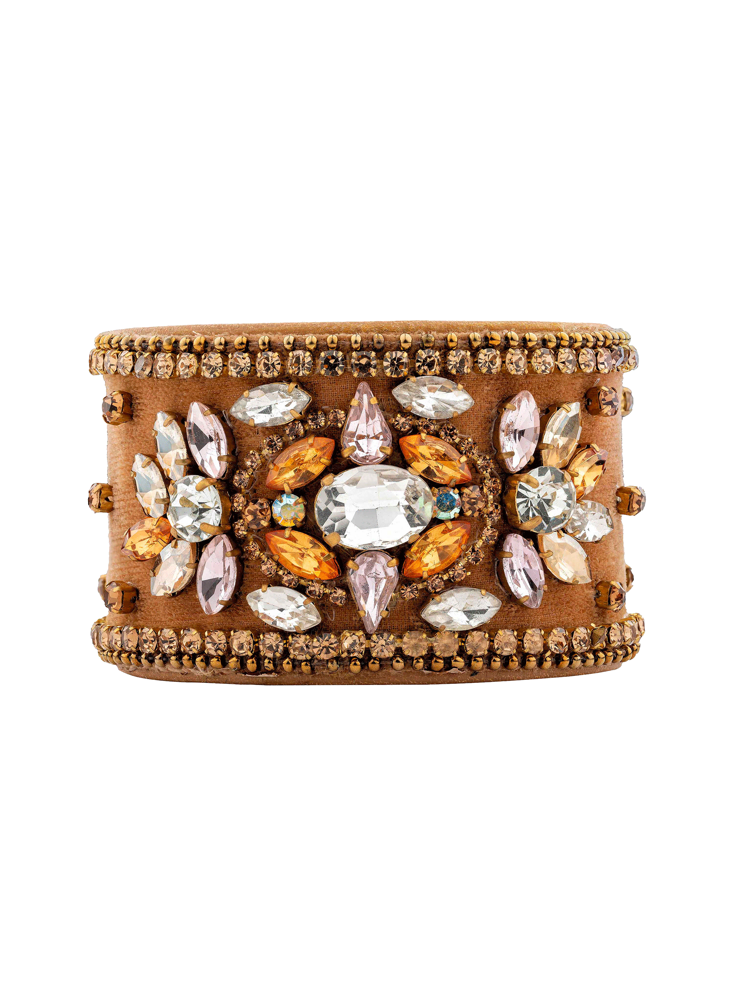 HIPANEMA Bracelet manchette réglable avec perles tilia Marron