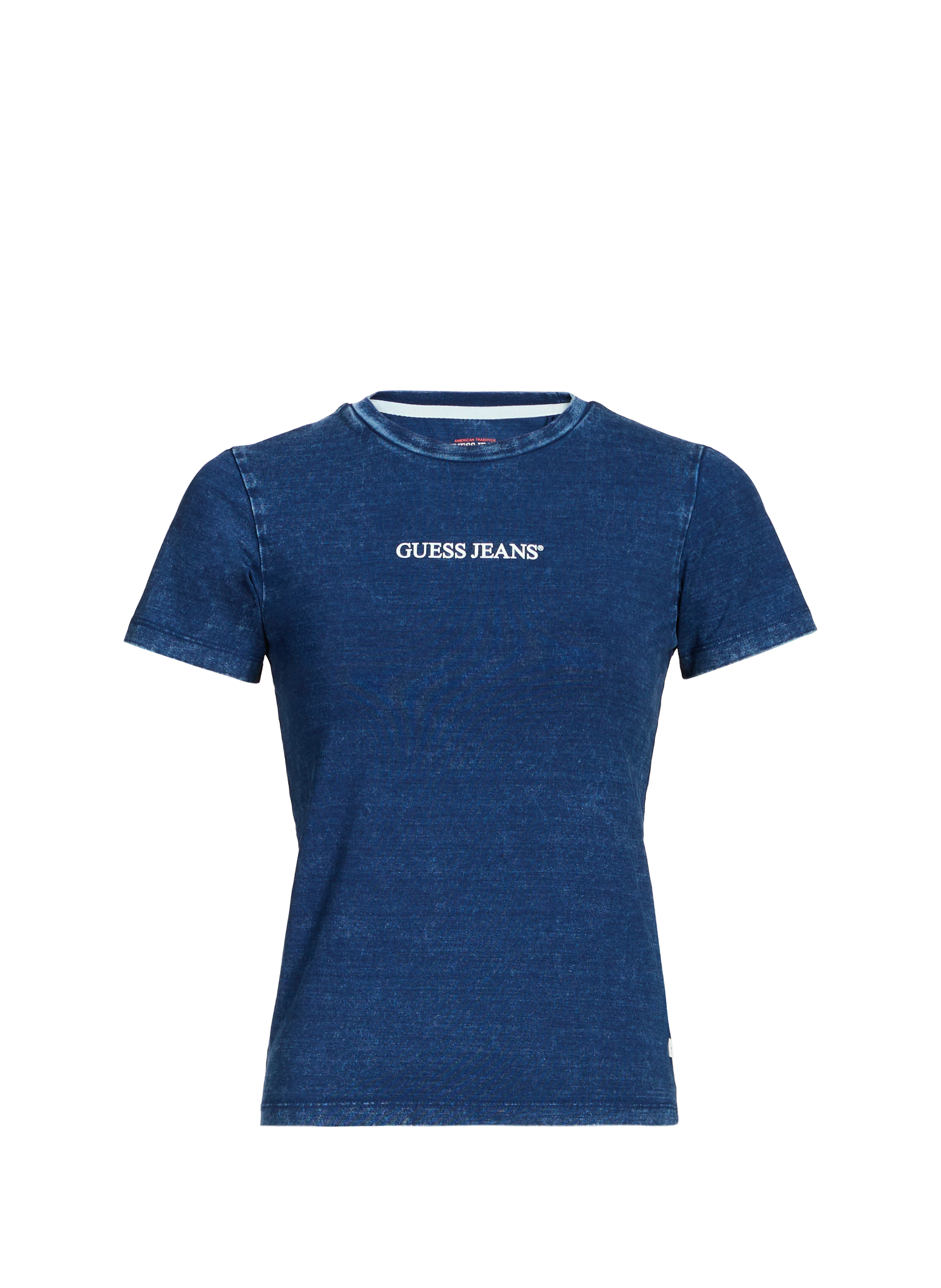 T-shirt délavé en coton mélangé GUESS Bleu
