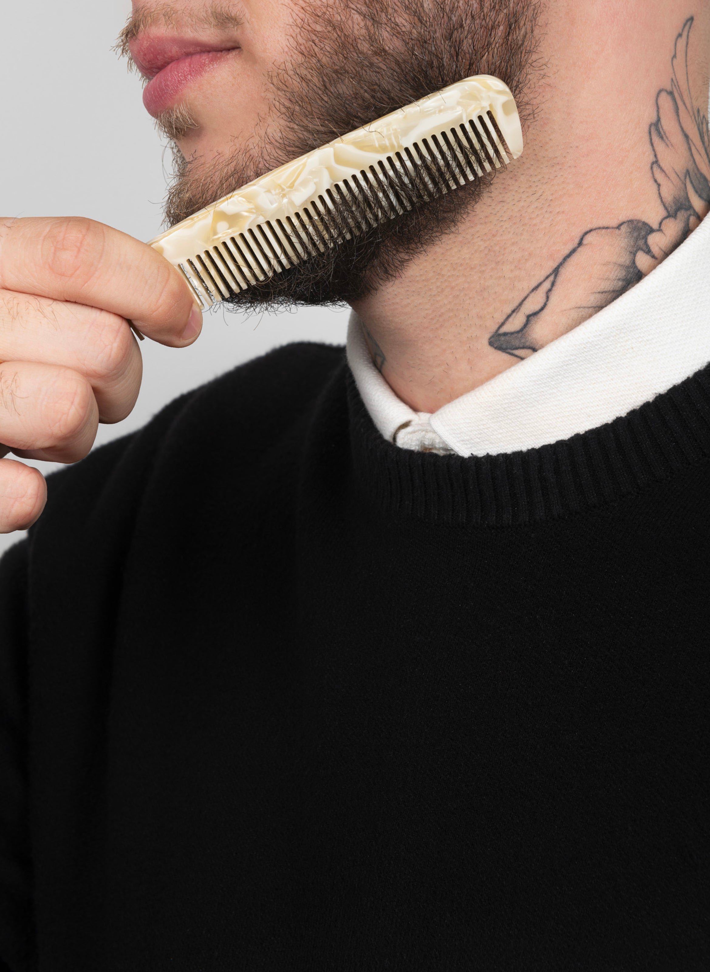 Peigne arum en acétate de cellulose KURAGE GINZA Beige