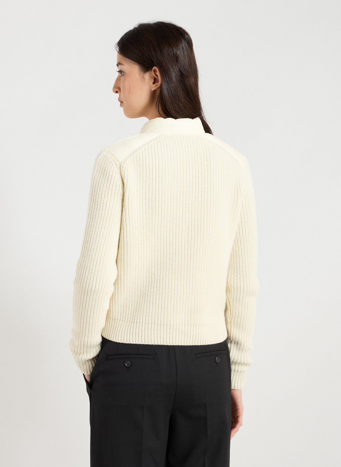 Cardigan matellassé zippé  MONCLER Blanc