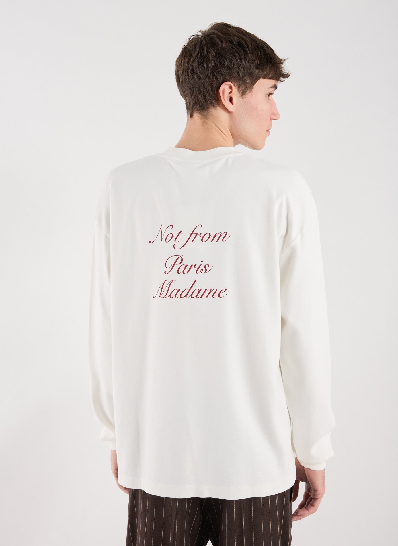 Le T-shirt slogan Calligraphy DROLE DE MONSIEUR Beige