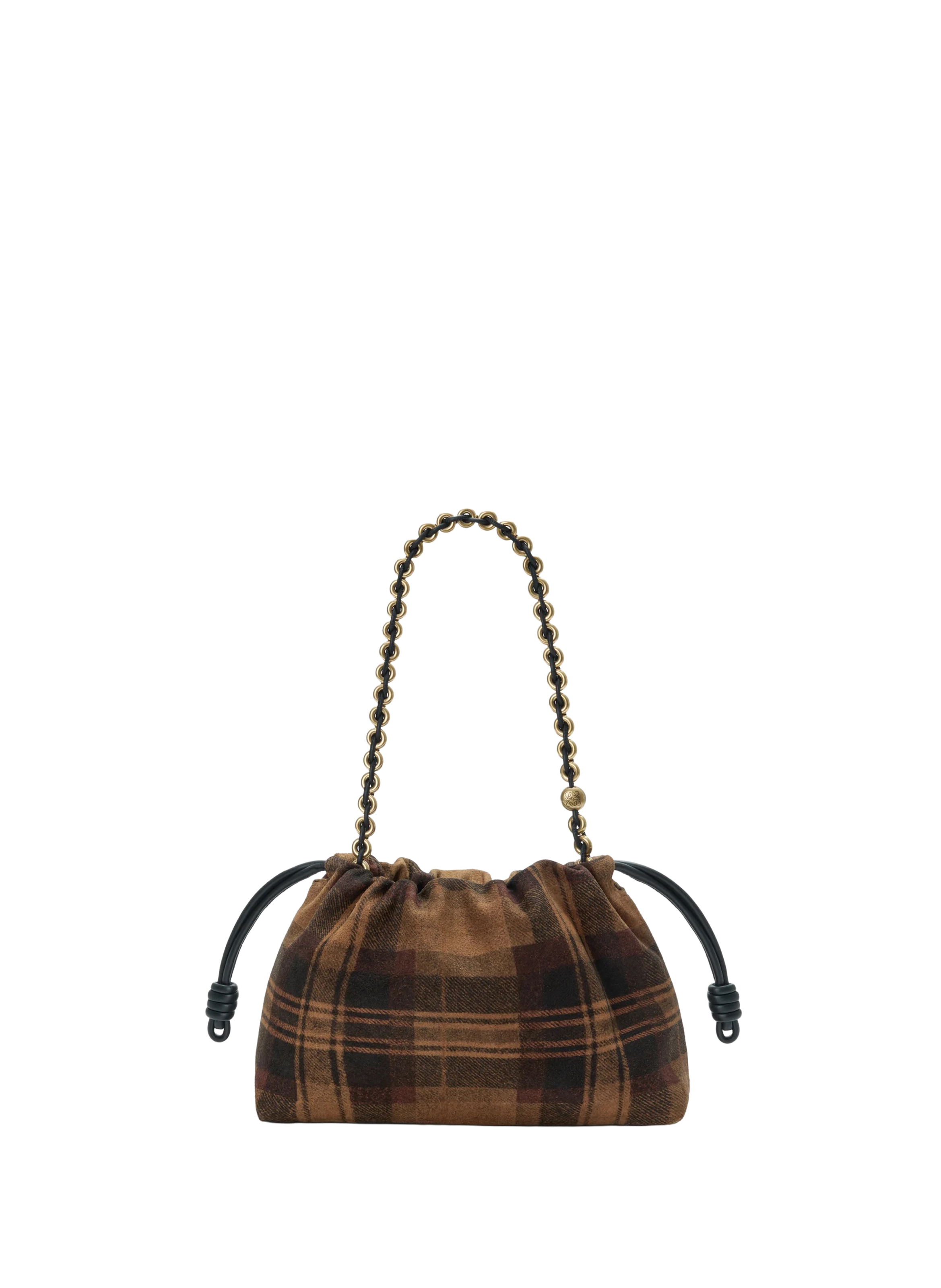 Flamenco purse medium tartan in suede leather LOEWE Multicolour