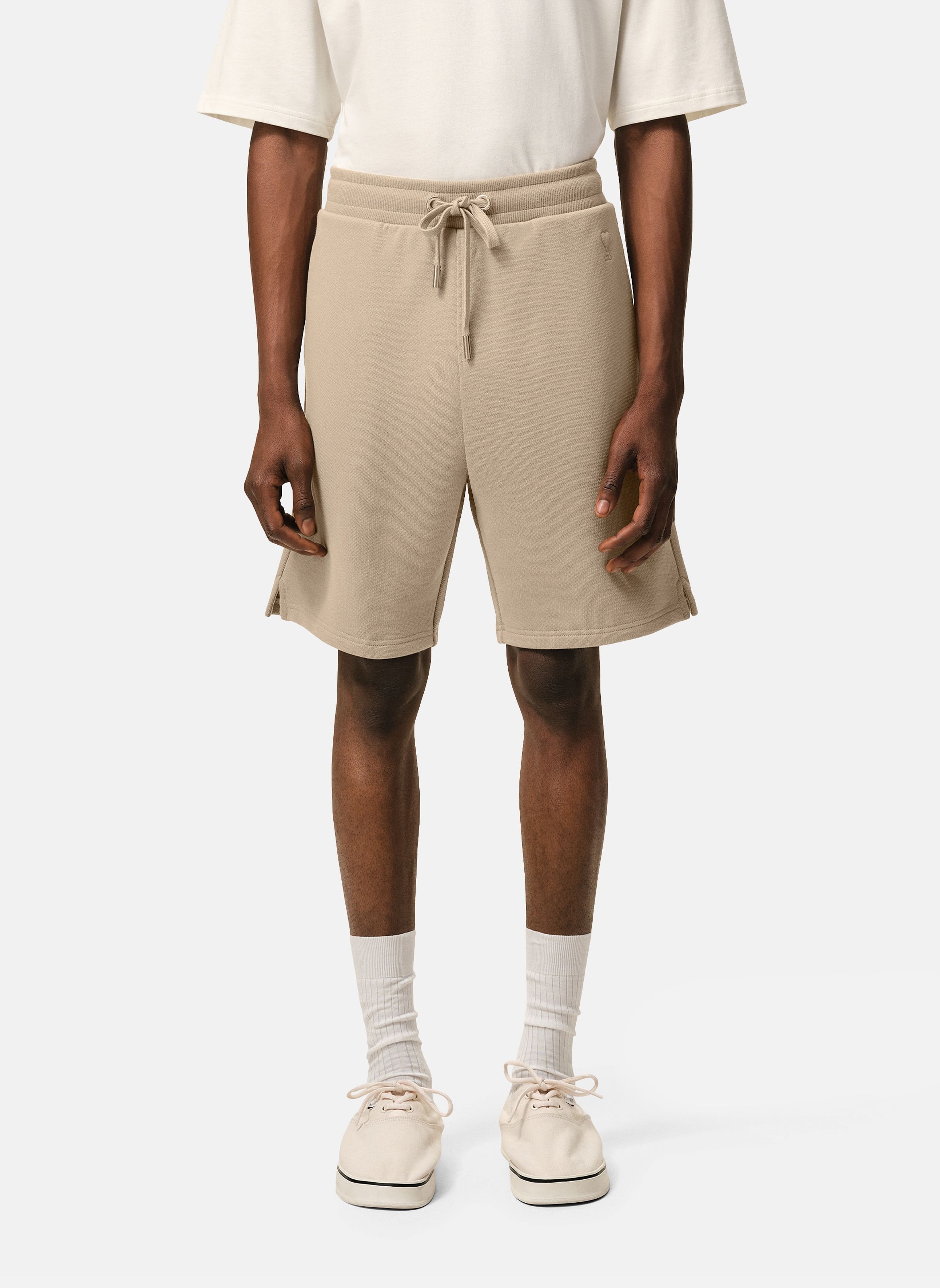 Short ami de coeur en coton AMI PARIS Beige