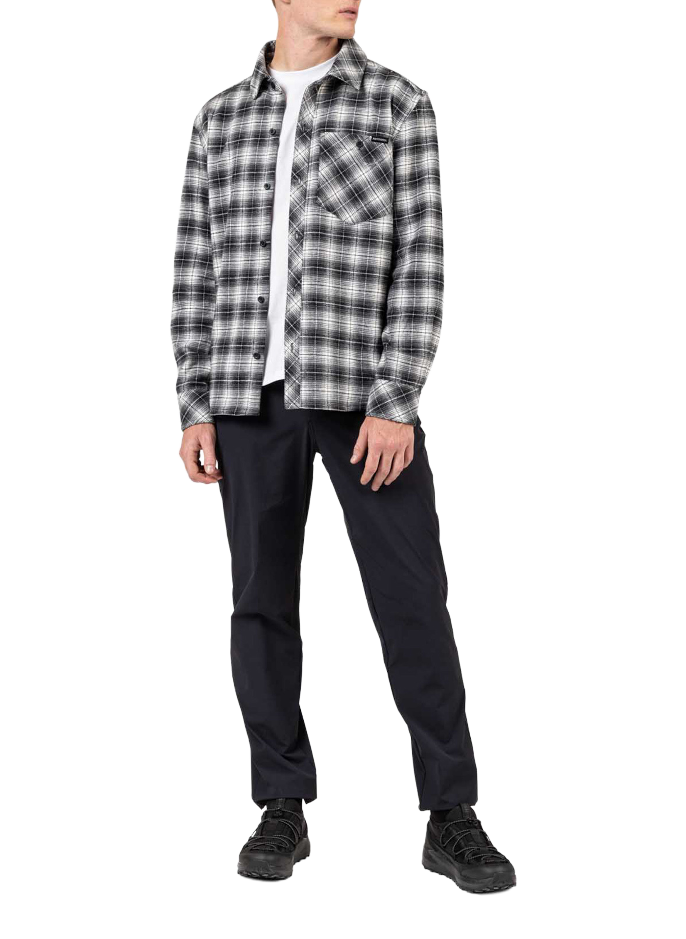 Chemise col classique à carreaux en coton ROSSIGNOL Noir