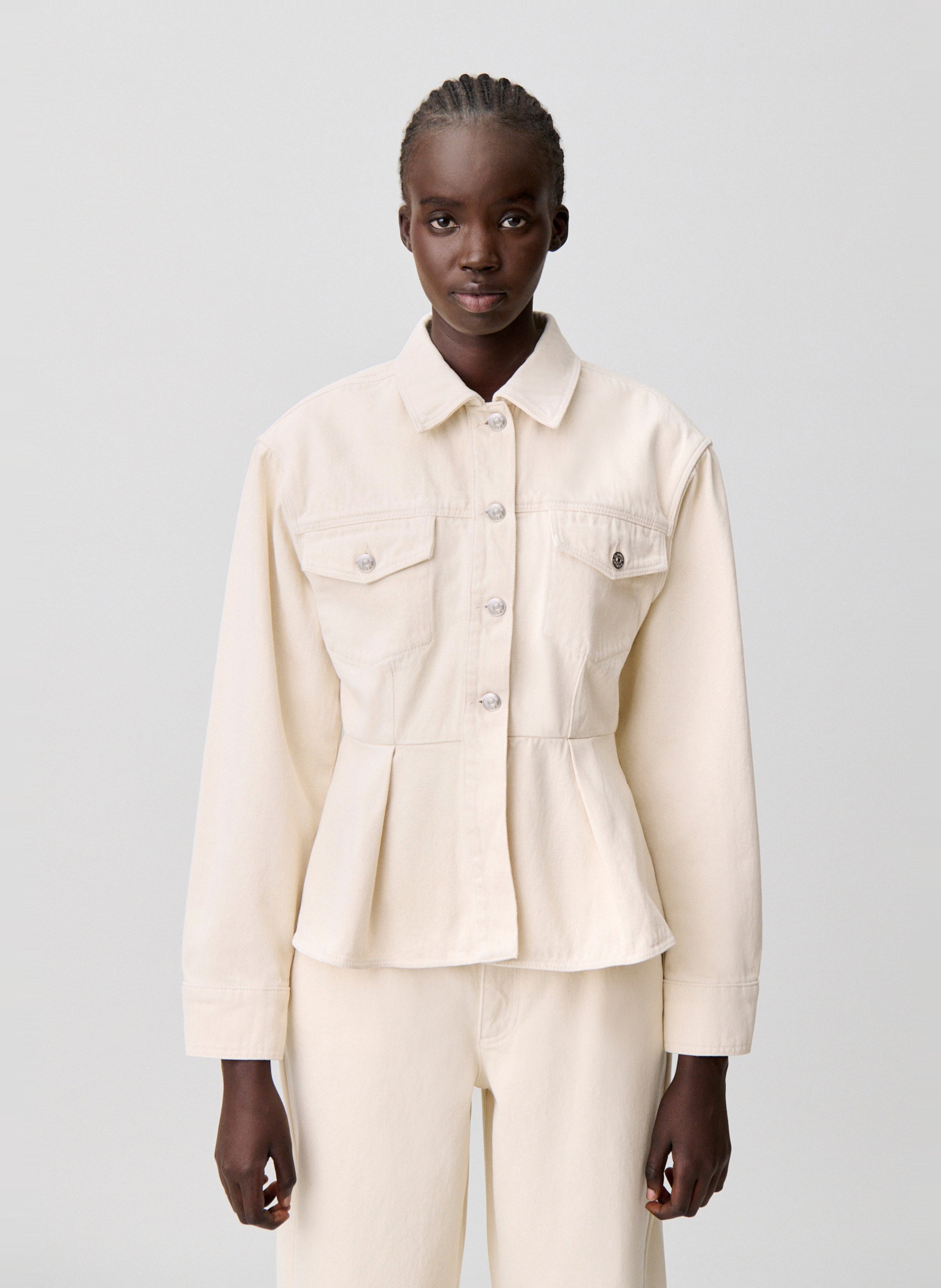 Veste cintrée boutonné en coton CLAUDIE PIERLOT Beige