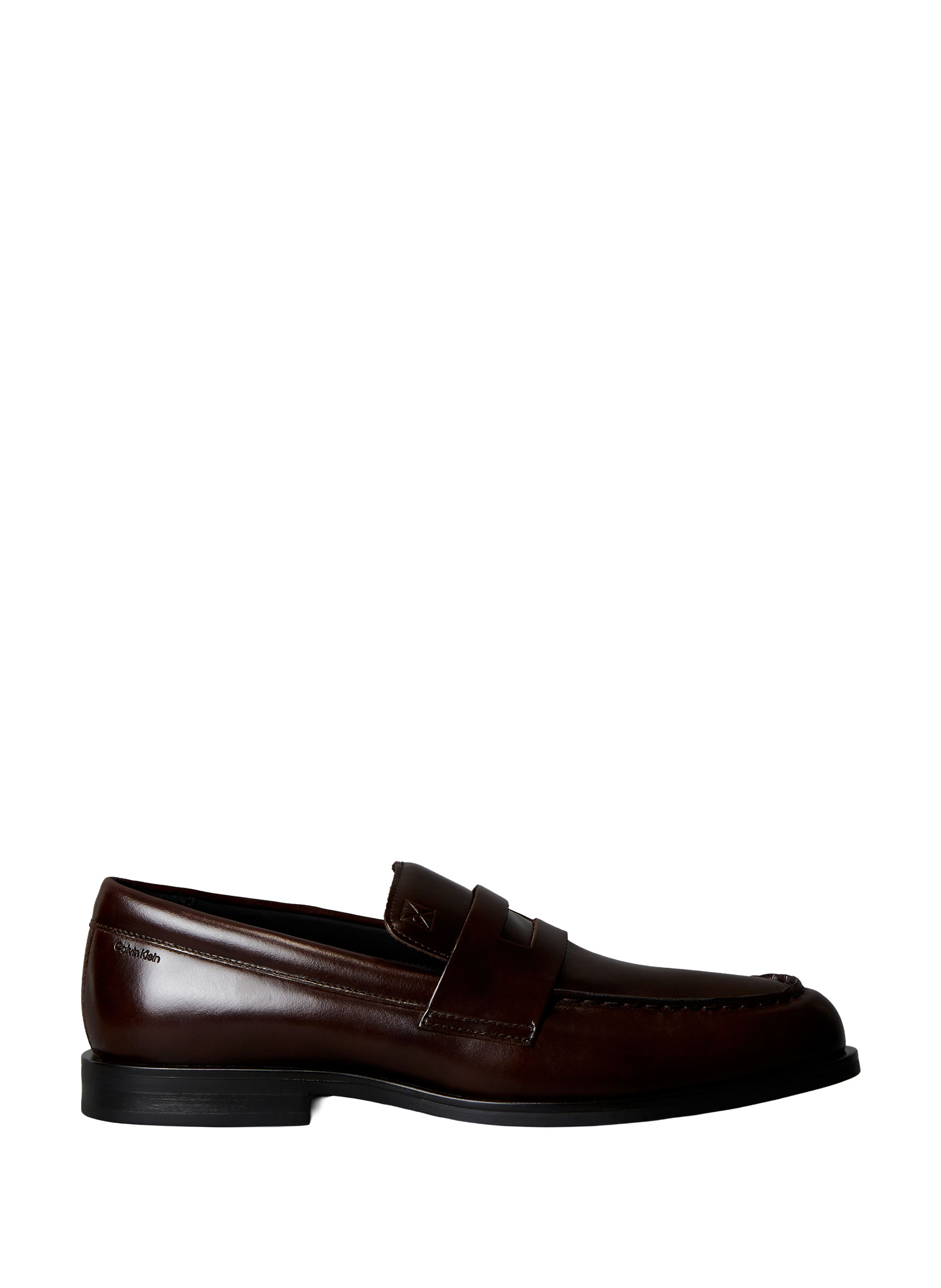 Calfskin leather loafers CALVIN KLEIN Brown