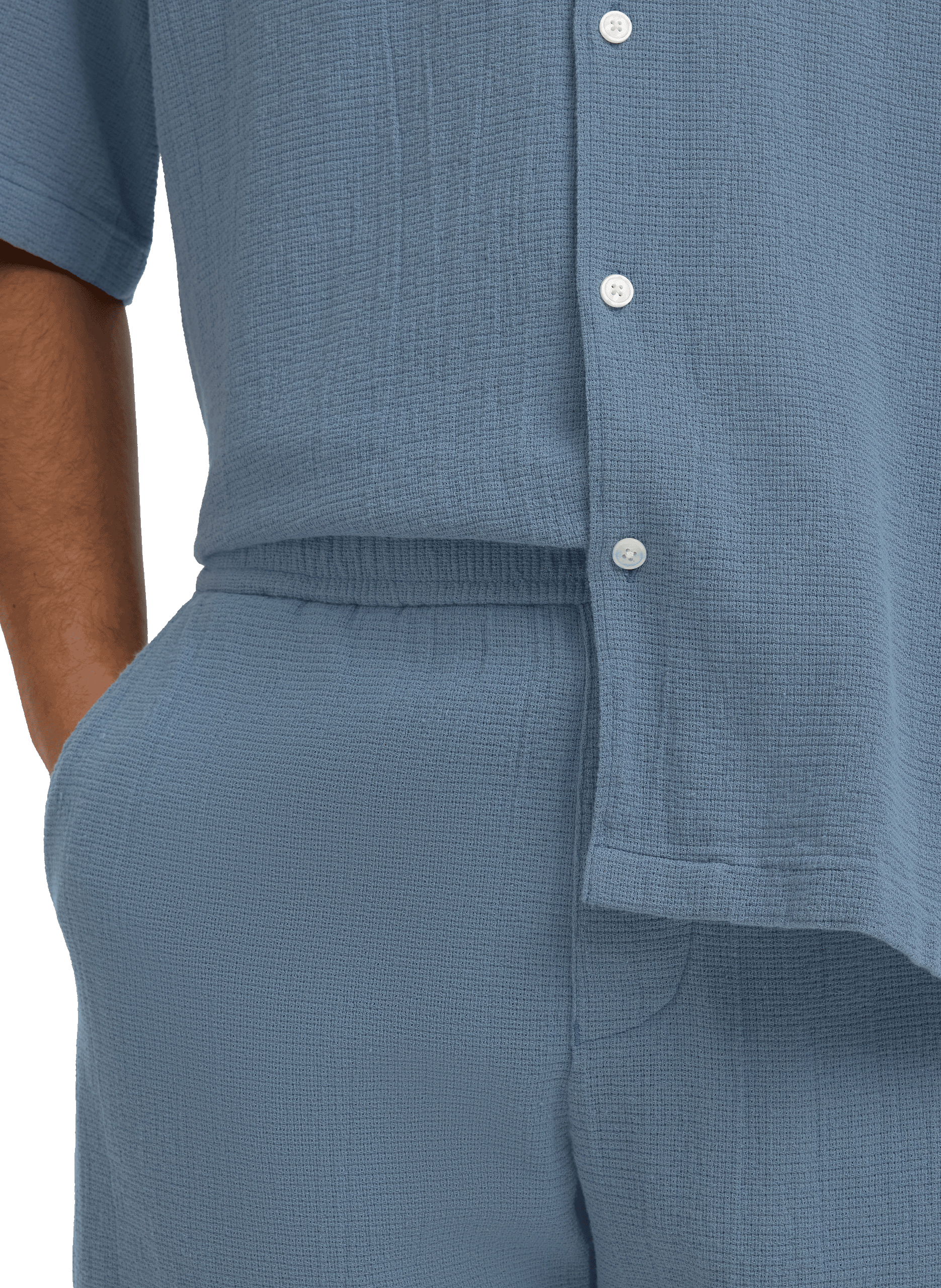 Short droit en coton SELECTED Bleu