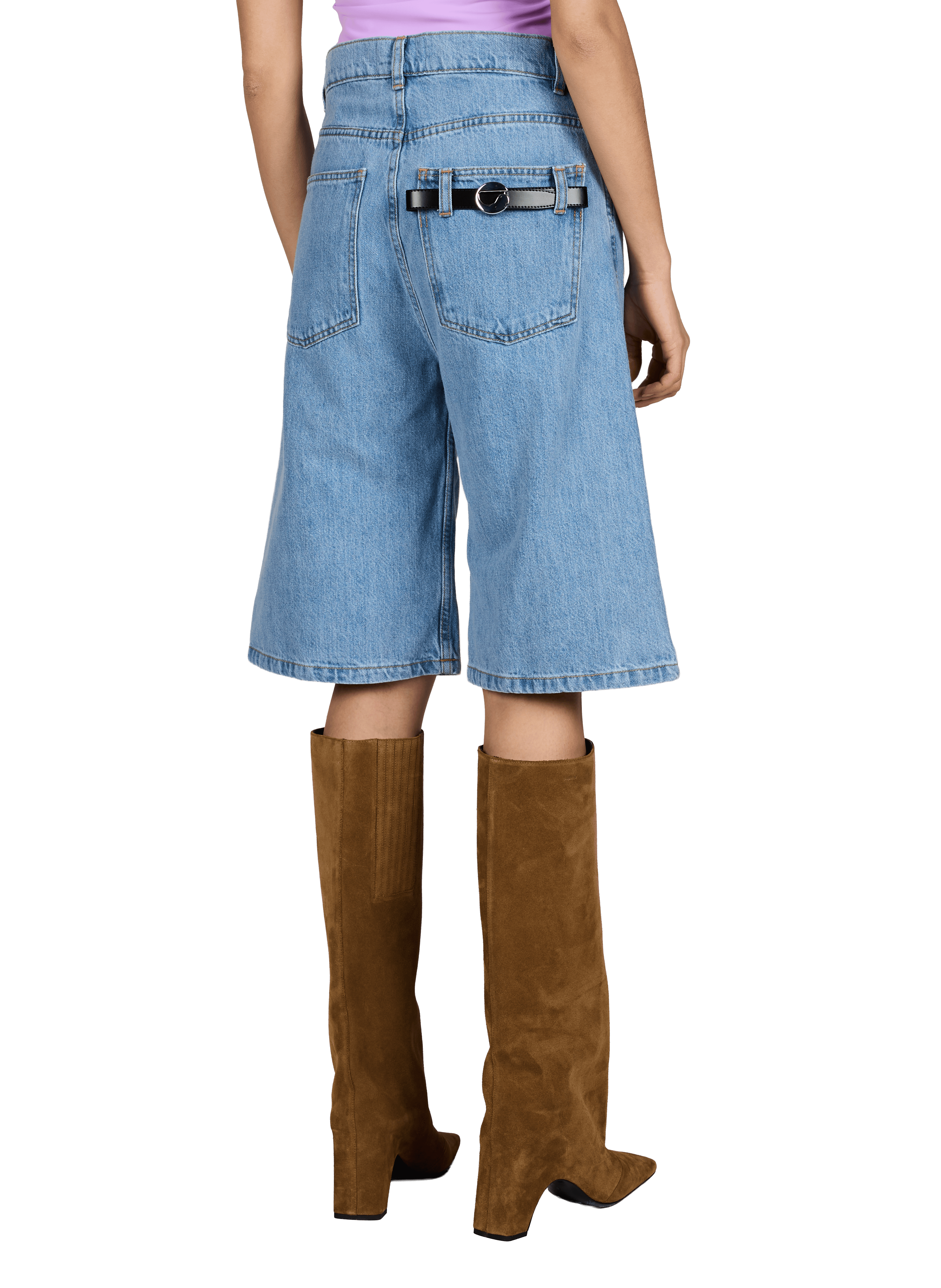 Straight denim Bermuda shorts in cotton COPERNI Blue