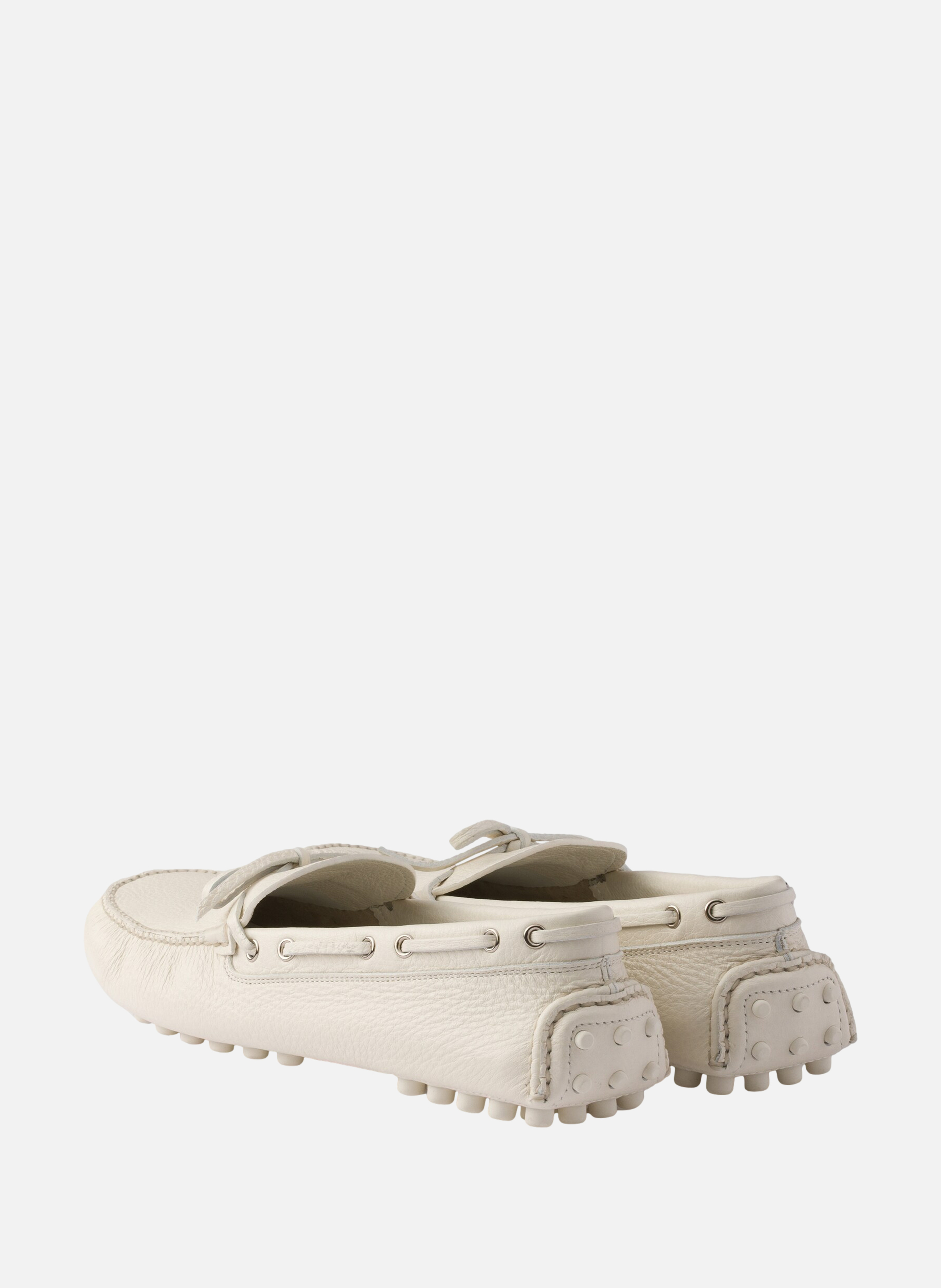 Mocassin en cuir PRADA Blanc