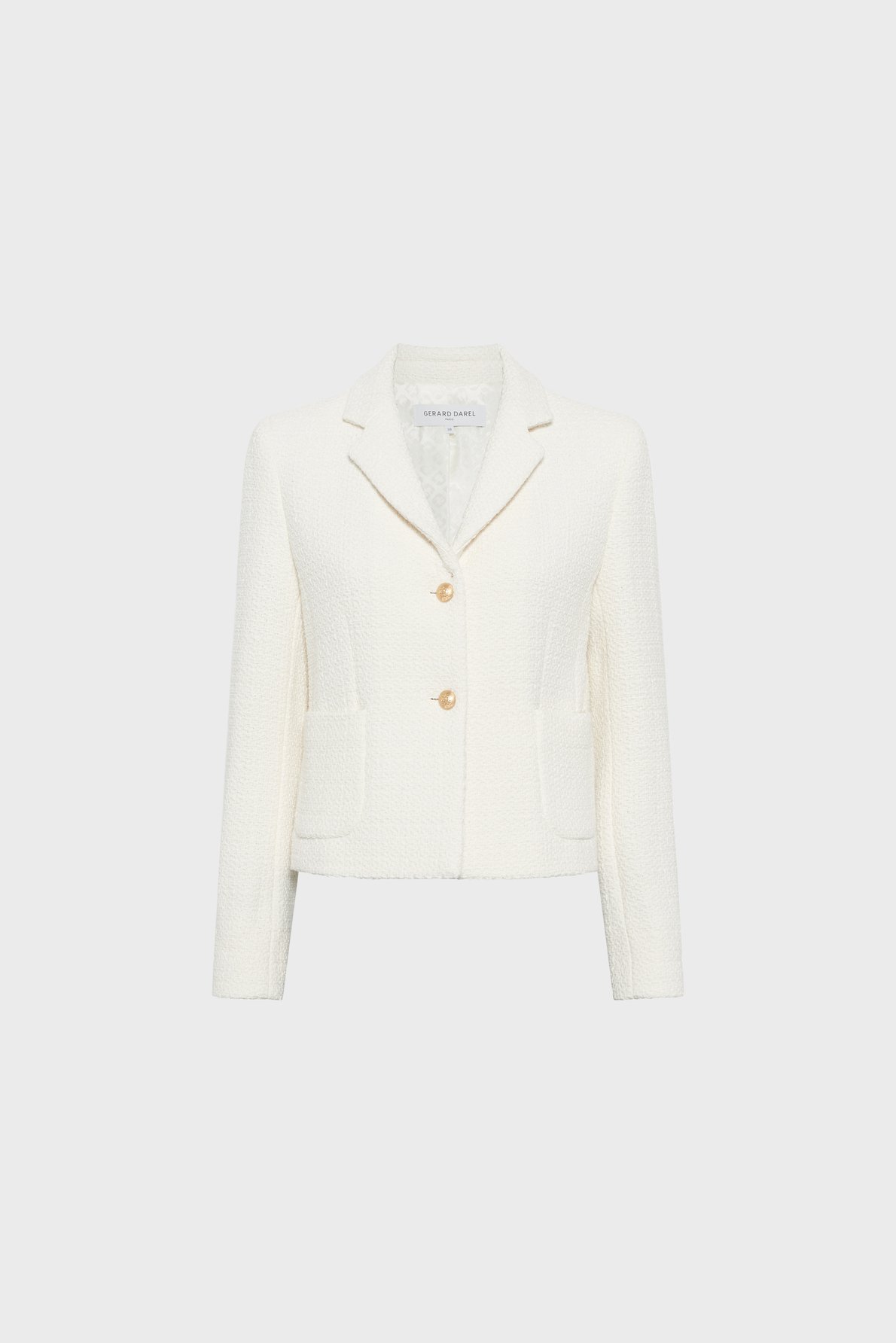 Veste de tailleur en tweed uni - tahiti GERARD DAREL Beige
