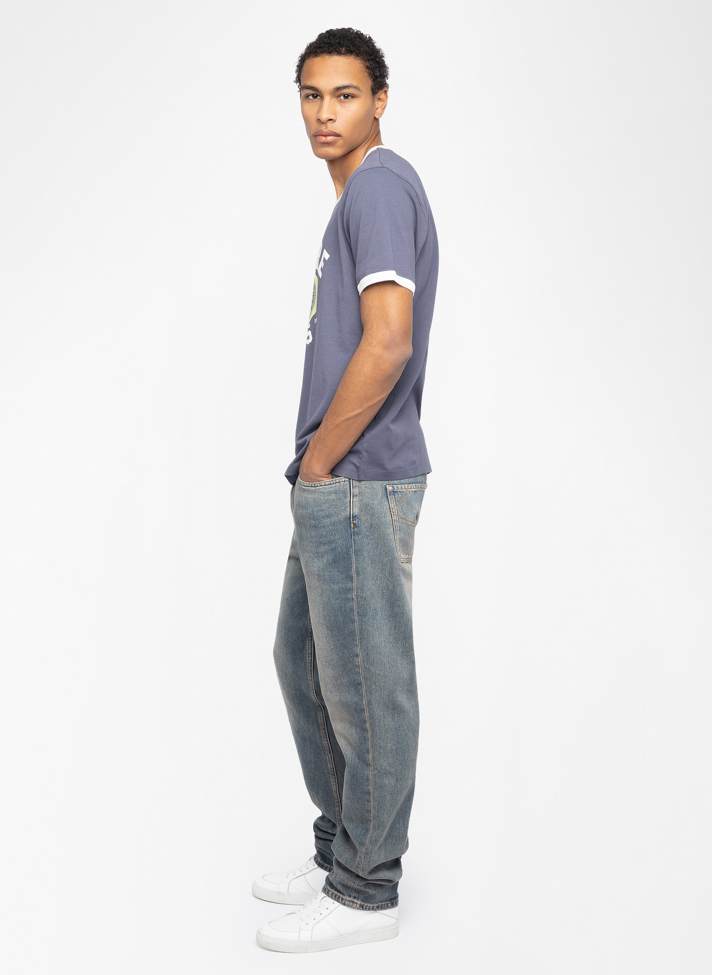 Tee-shirt col rond en coton woody ZADIG&VOLTAIRE Bleu