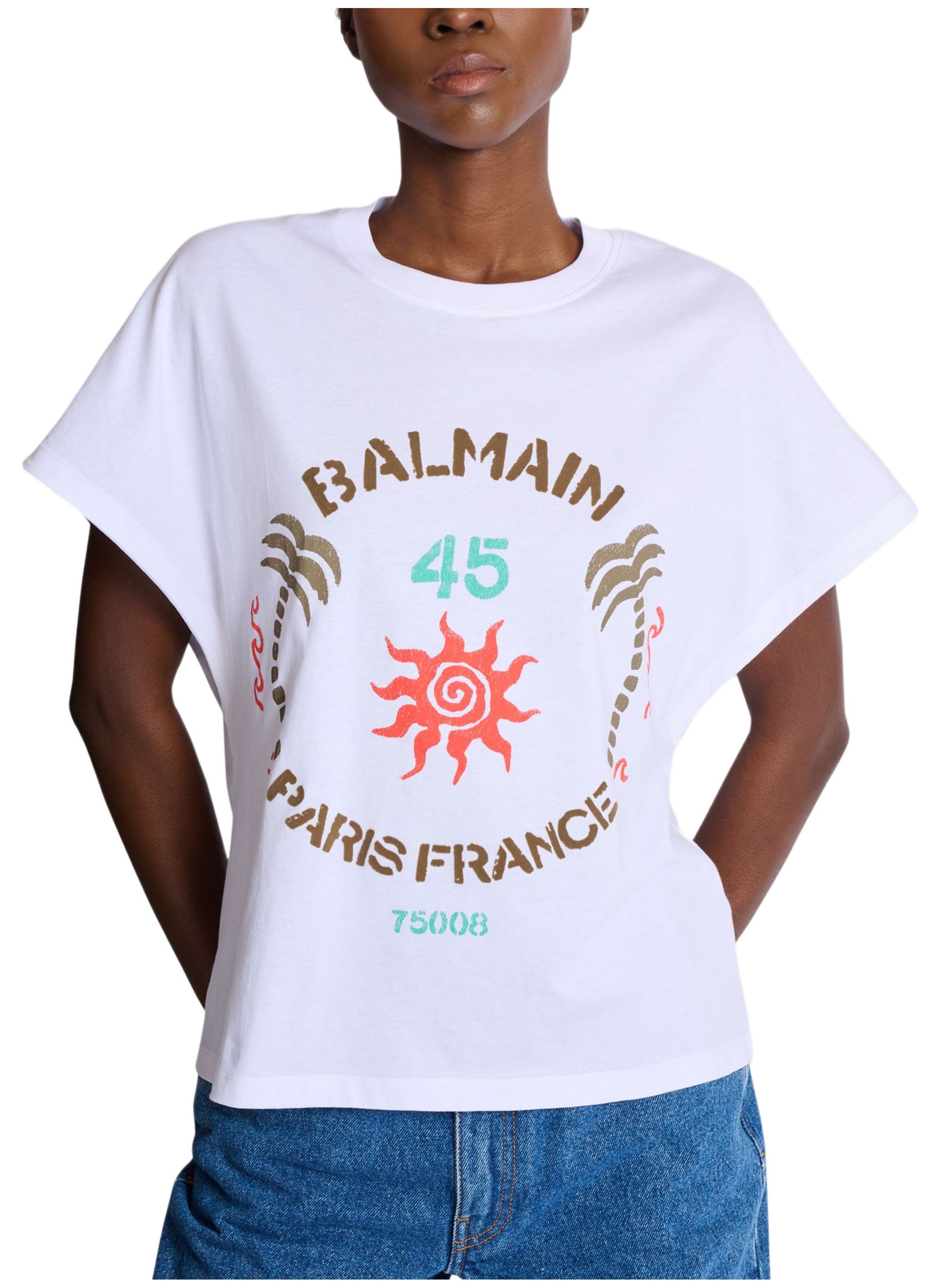 T-shirt imprimé balmain club BALMAIN Blanc