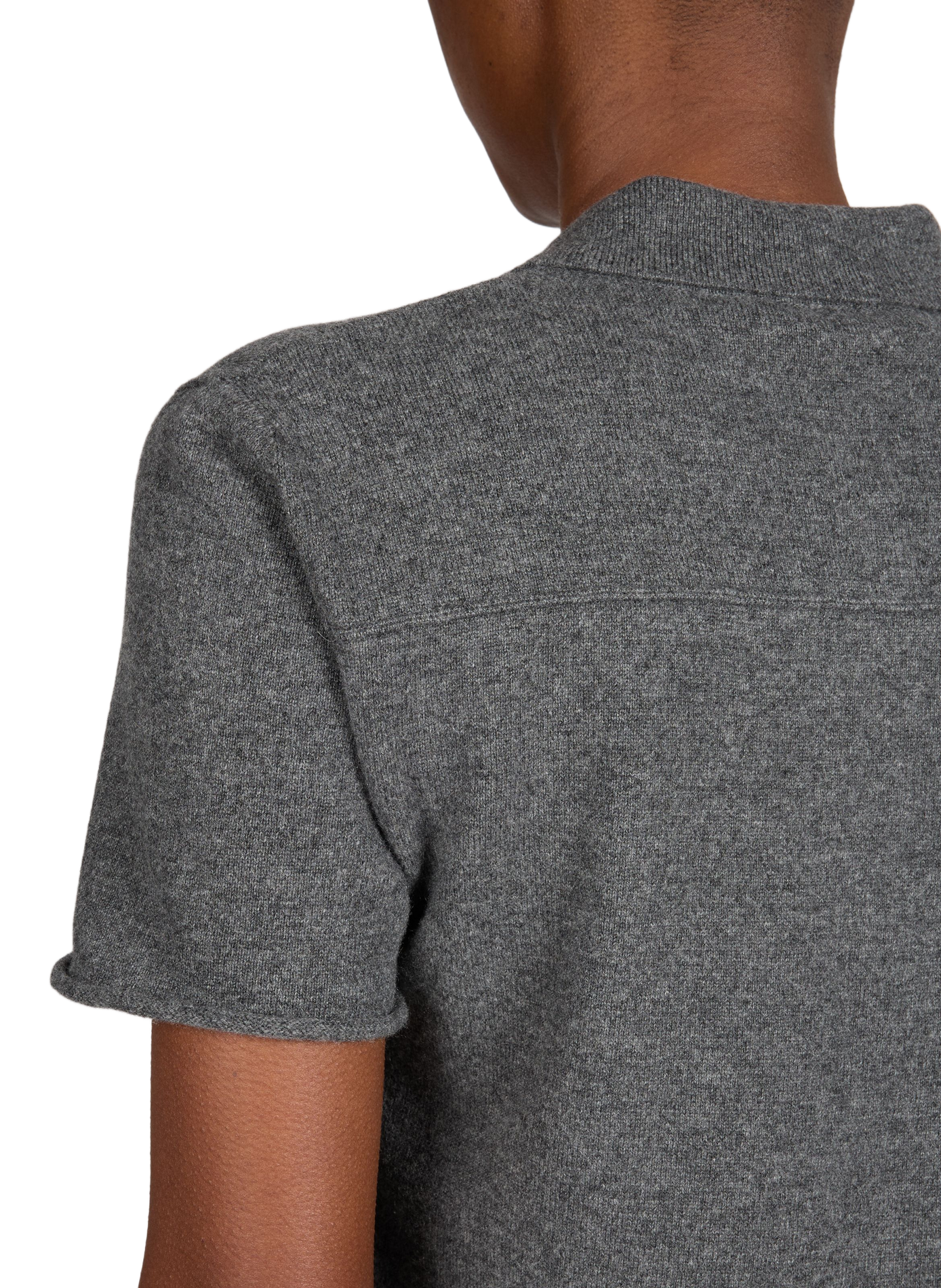 <p>Short-sleeved cashmere polo</p> MIU MIU Grey