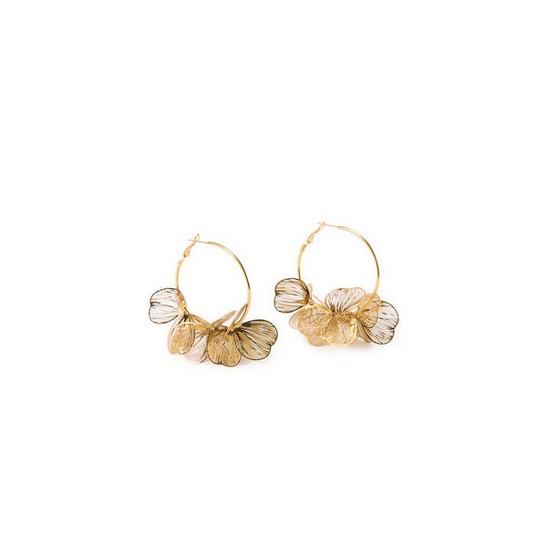 Boucles d'oreille créoles fleurs Boucles d'oreille créoles fleurs