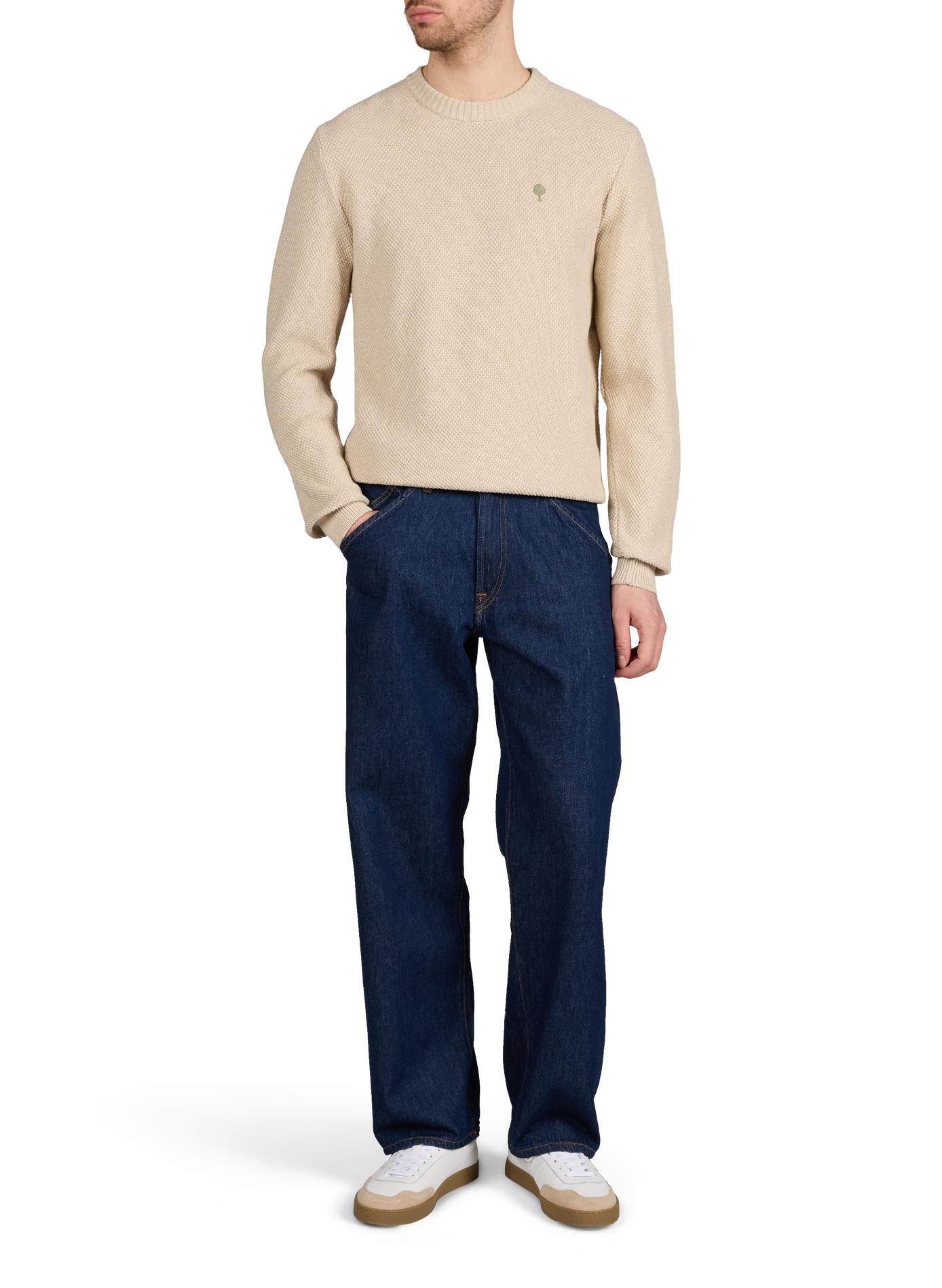 LUMBO Mixed Leather Sneakers FAGUO White