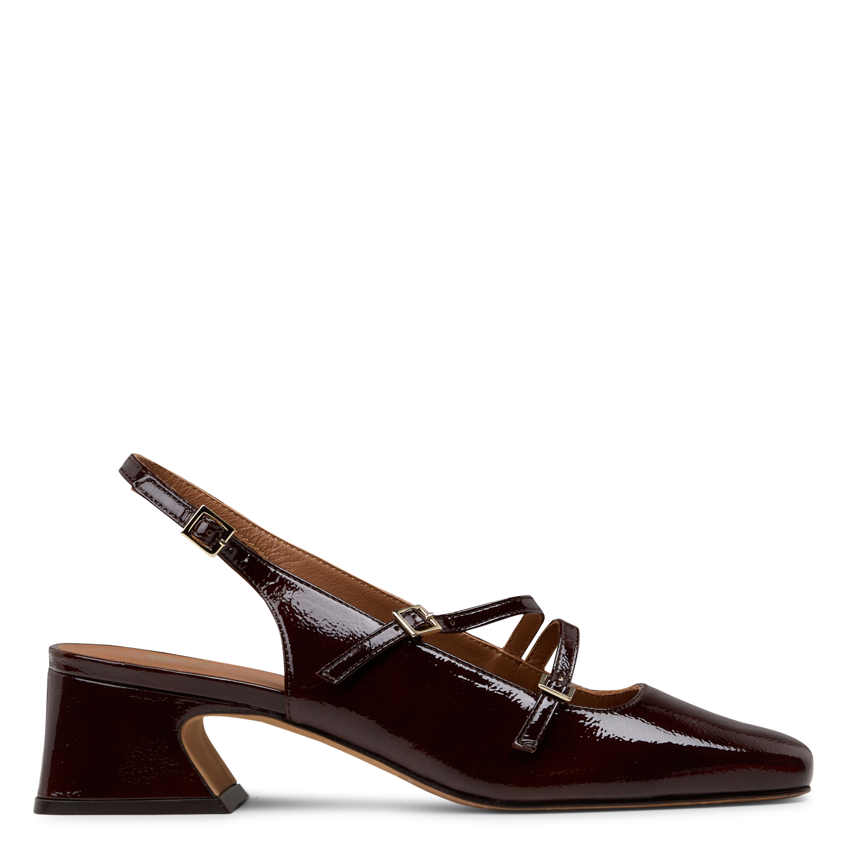 Babies slingback à brides en cuir verni becca BOBBIES Marron