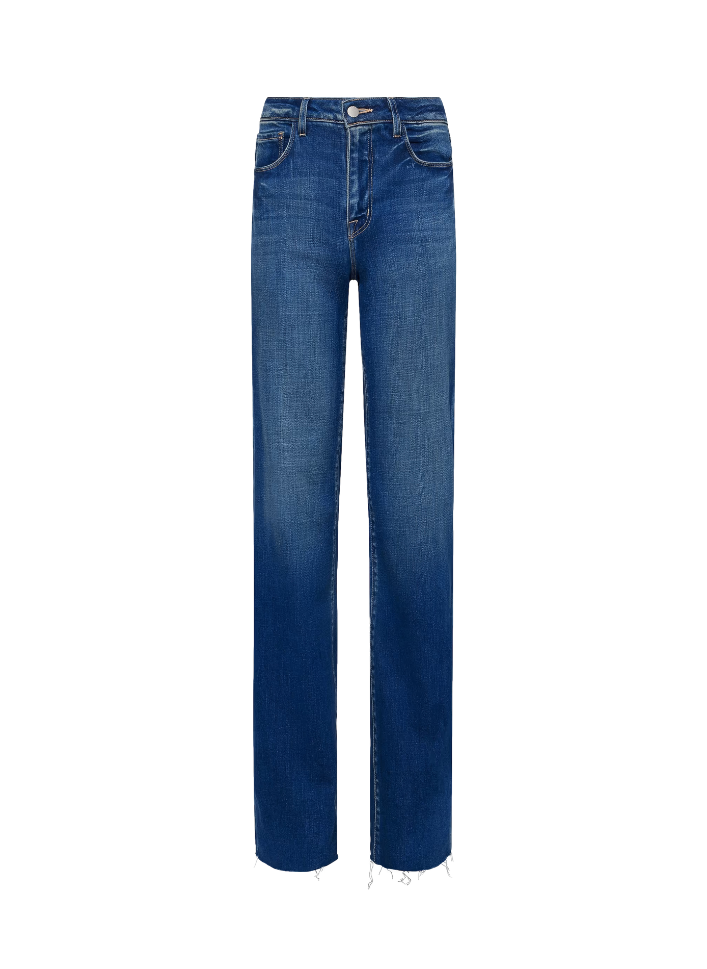Straight-cut cotton-blend jeans L'AGENCE Blue