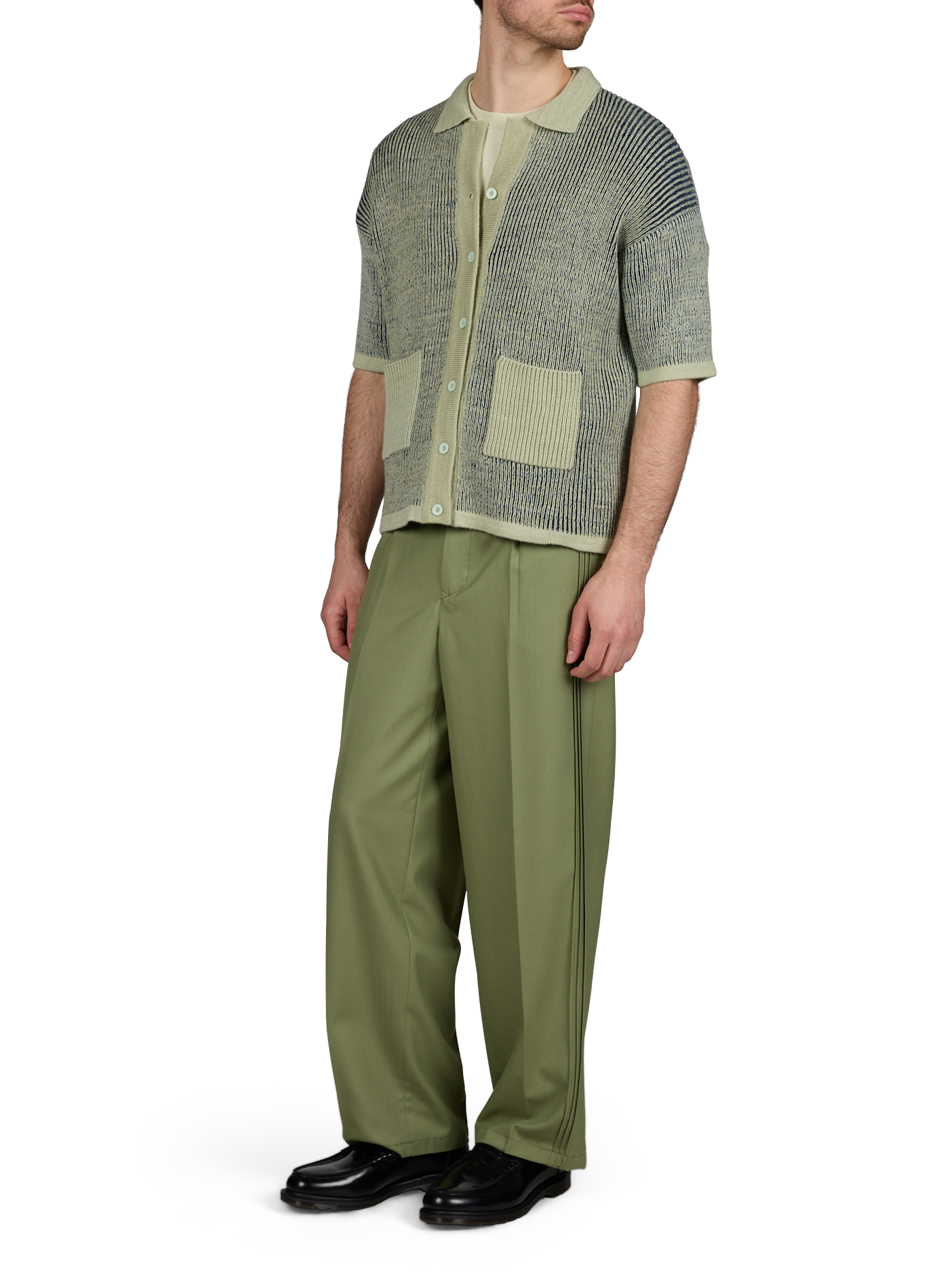 Short-sleeved cotton knit shirt PAS UNE MARQUE Blue