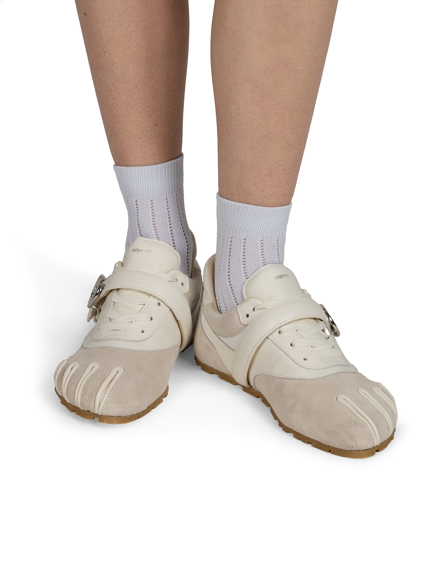 Baskets basses 5T en cuir daim COPERNI Blanc