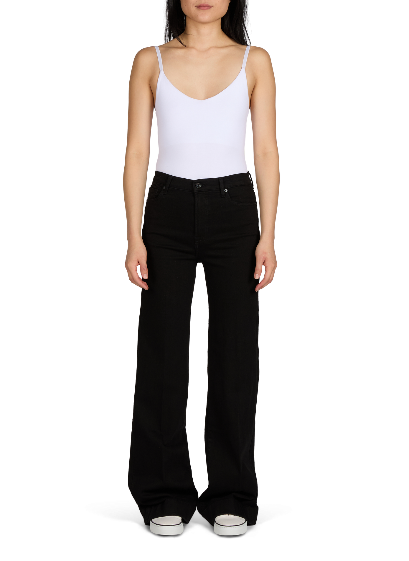 High-waisted Modern Dojo jeans in blended cotton 7 FOR ALL MANKIND Black