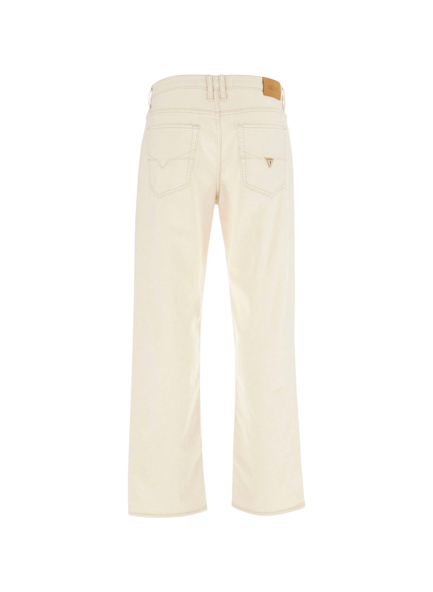 Jean Owen relaxed à taille mi-haute en coton GUESS Beige