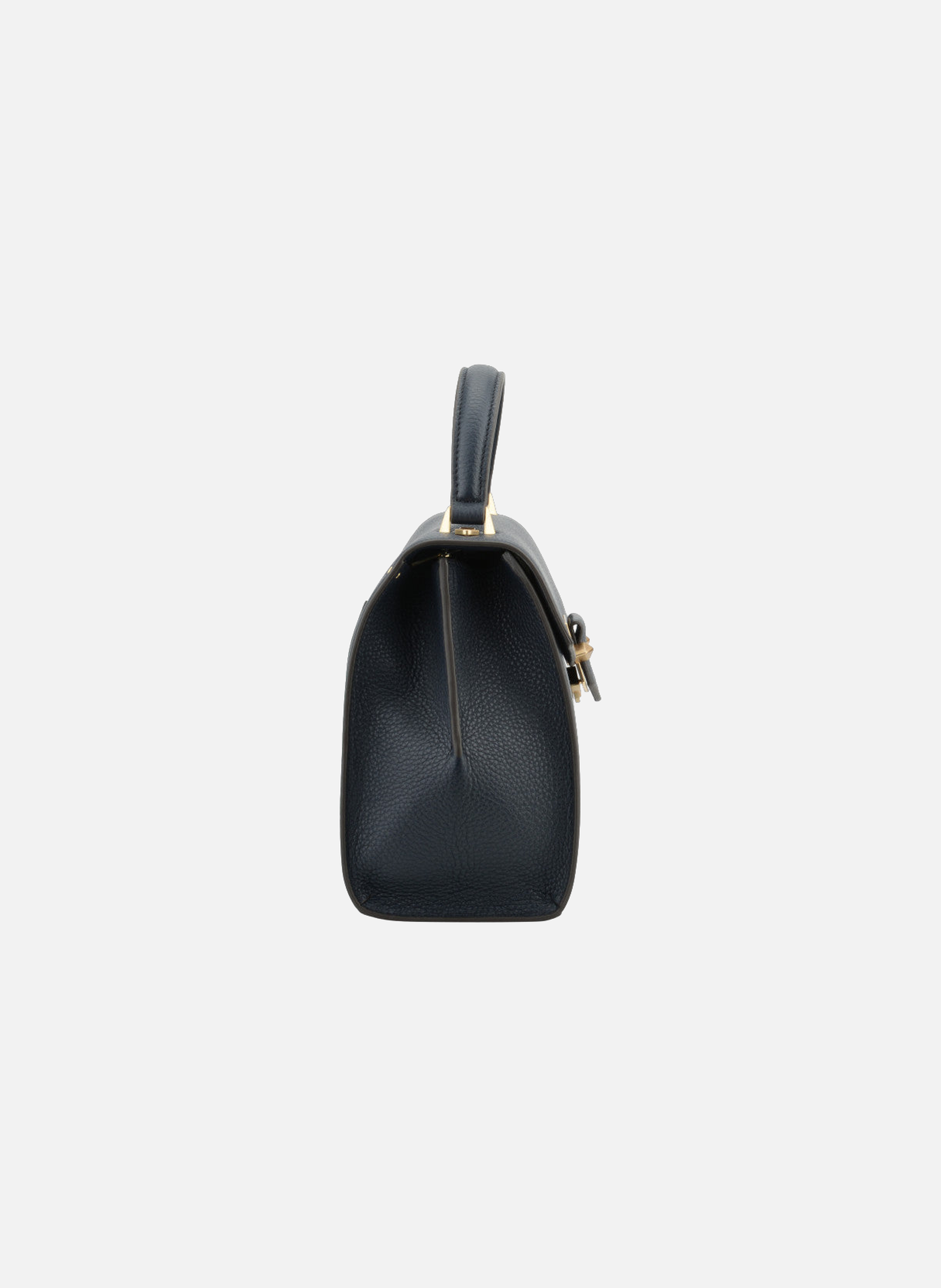 Sèvres | sac porté main et épaule mm en cuir de veau grainé POURCHET Bleu